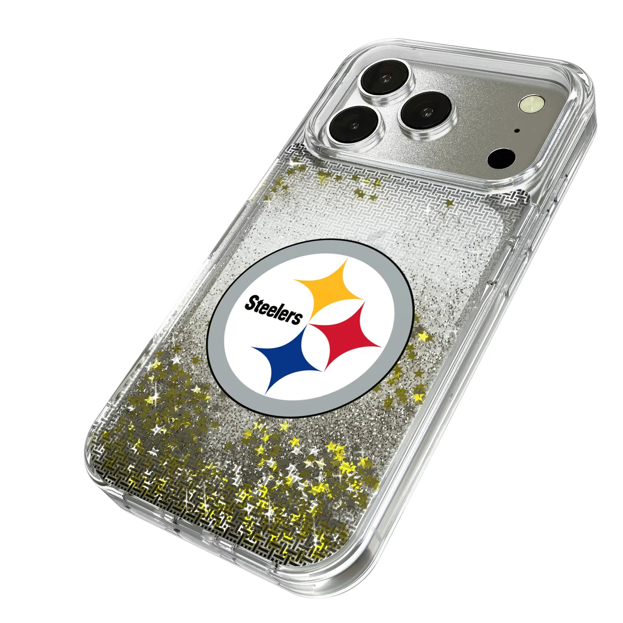 Pittsburgh Steelers Linen iPhone Glitter Phone Case for Apple iPhone - Isometric View