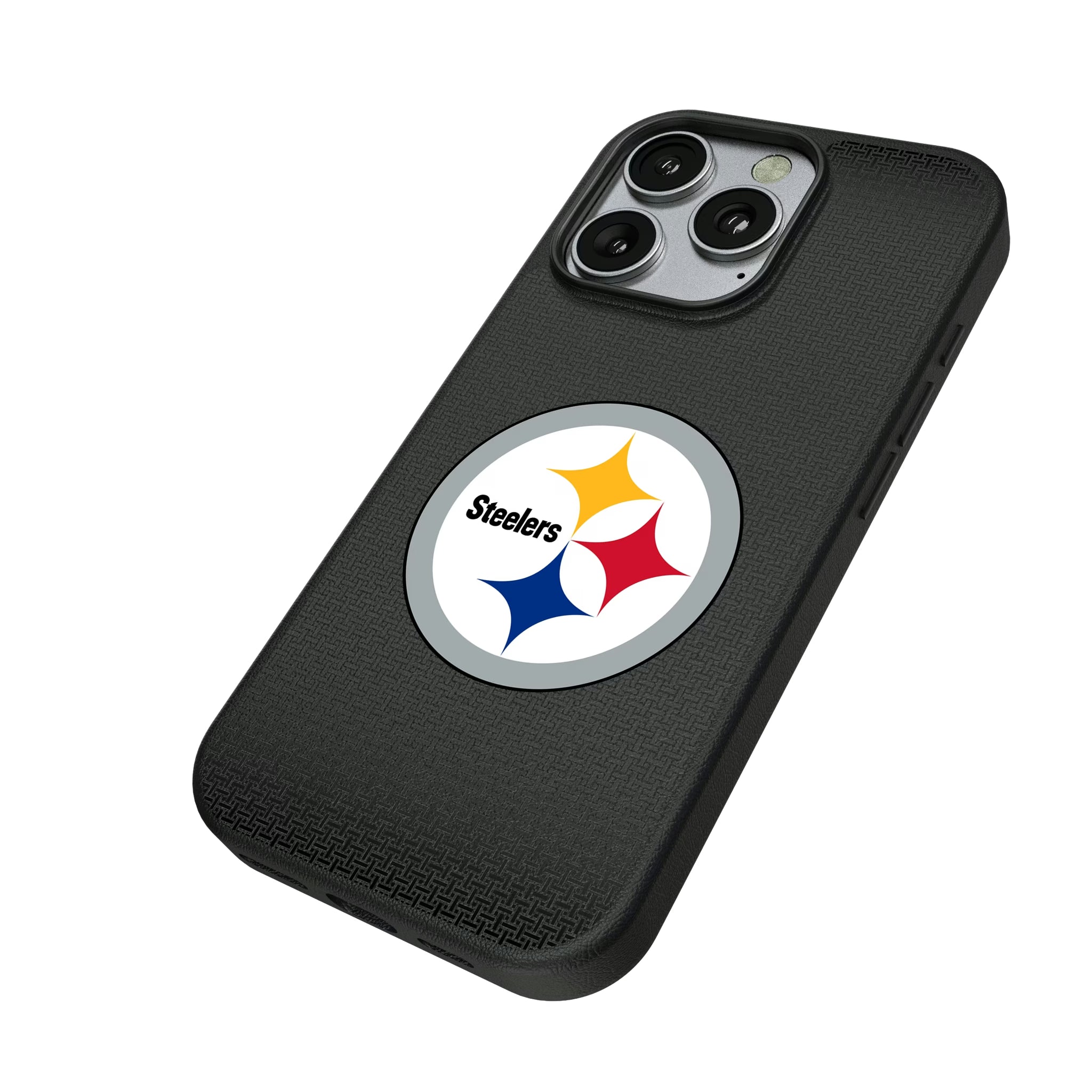 Pittsburgh Steelers Linen iPhone MagSafe Compatible Phone Case for Apple iPhone - Isometric View