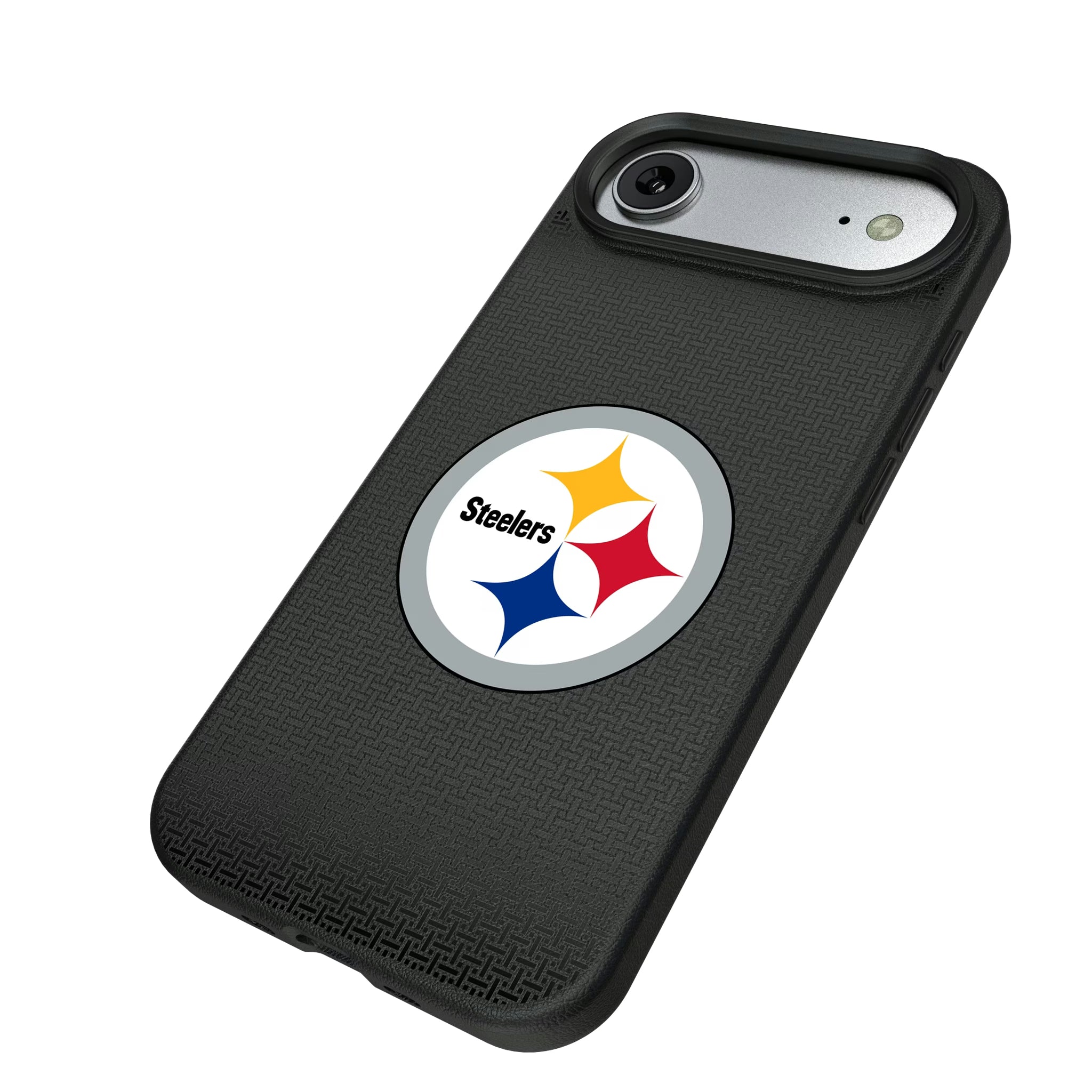Pittsburgh Steelers Linen iPhone MagSafe Compatible Phone Case for Apple iPhone - Isometric View#Device_iPhone Air