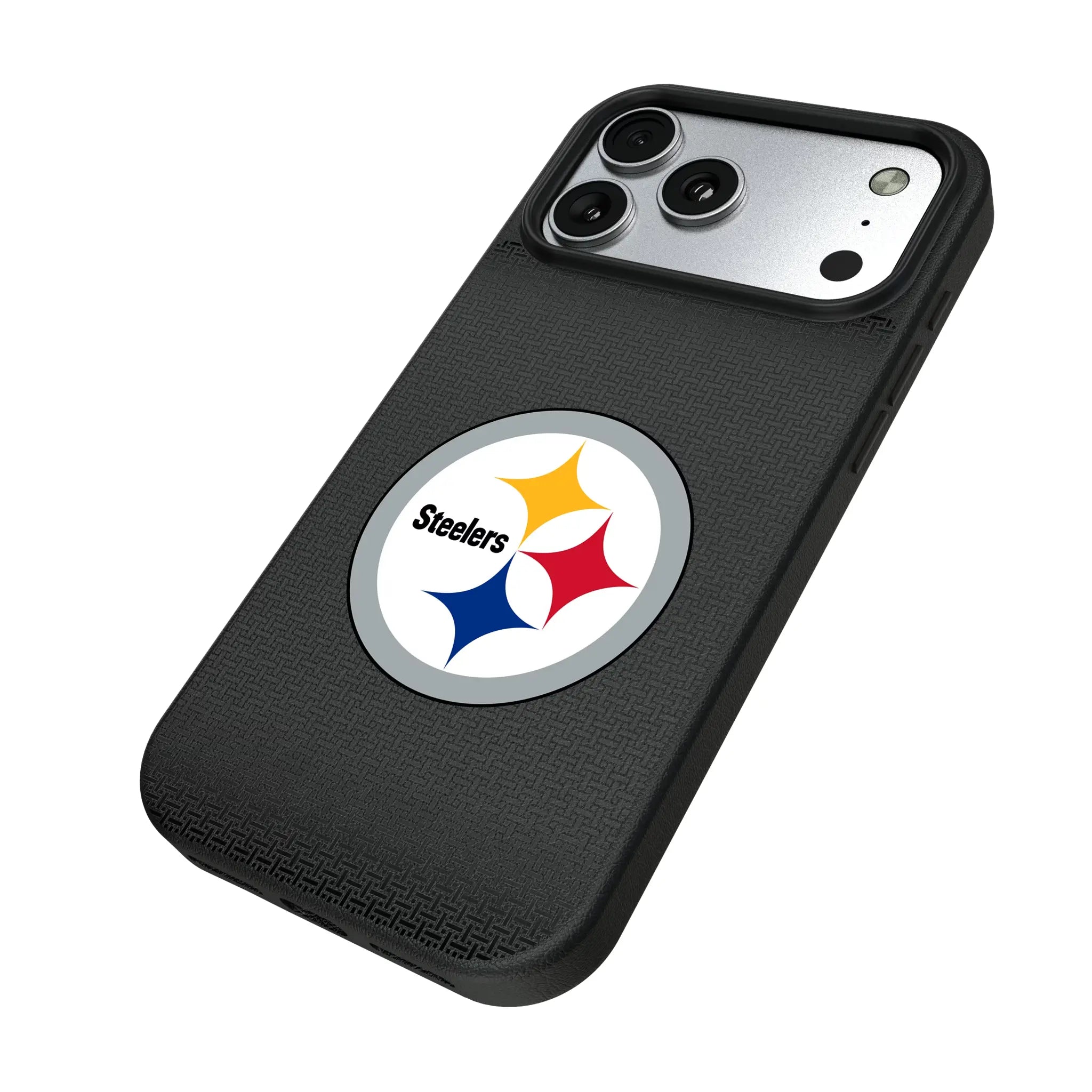 Pittsburgh Steelers Linen iPhone MagSafe Compatible Phone Case for Apple iPhone - Isometric View#Device_iPhone 17 Pro Max