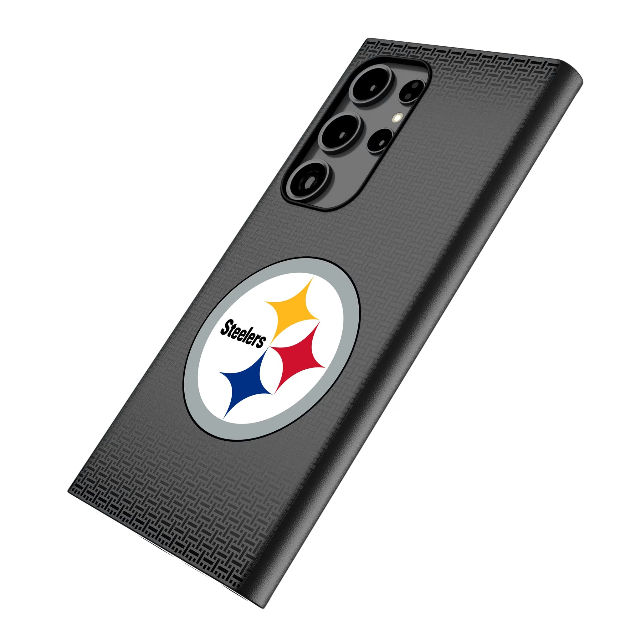 Pittsburgh Steelers Linen Galaxy MagSafe Compatible Phone Case for Samsung Galaxy - Isometric View
