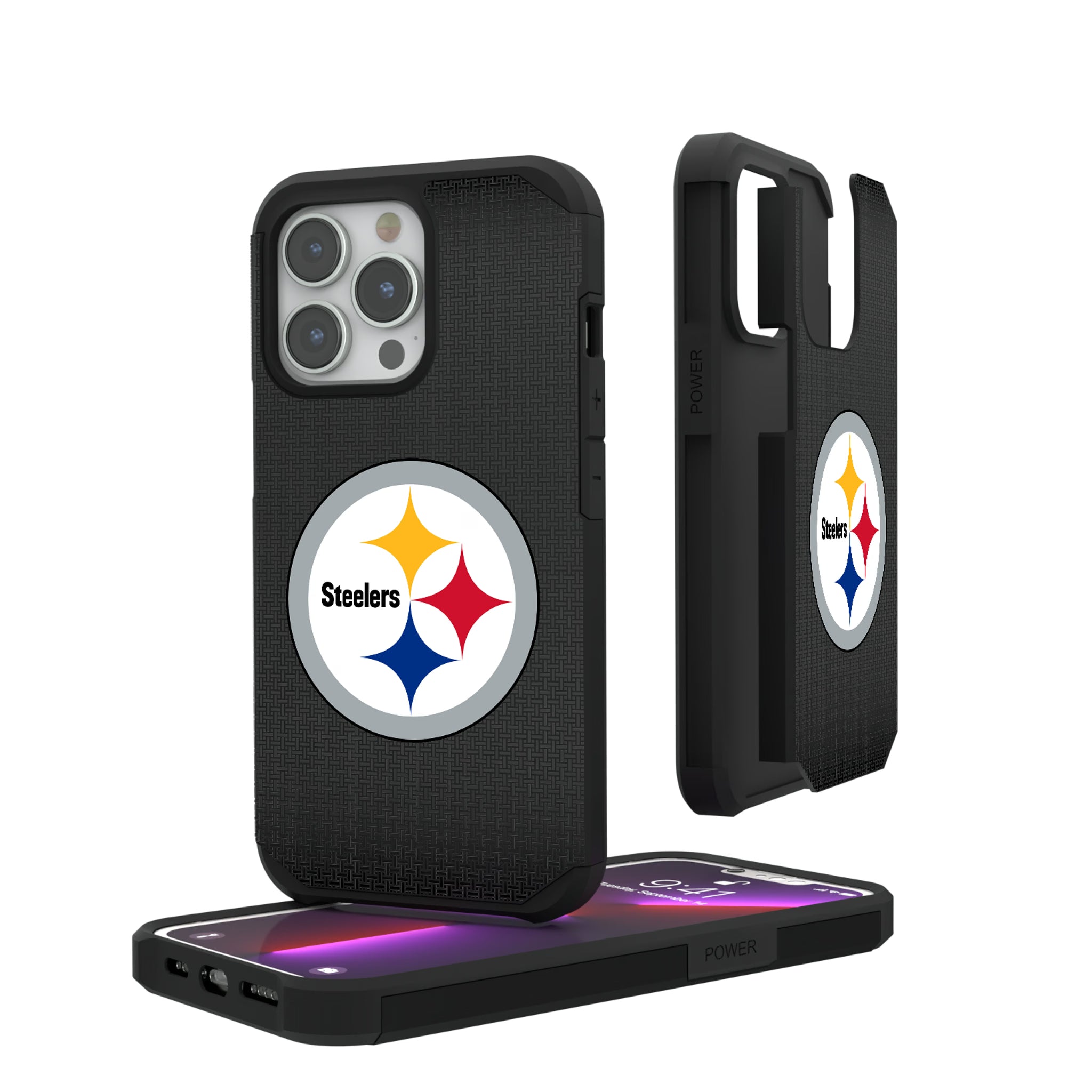 Pittsburgh Steelers Linen iPhone Rugged Phone Case for Apple iPhone#Device_iPhone 13 Pro