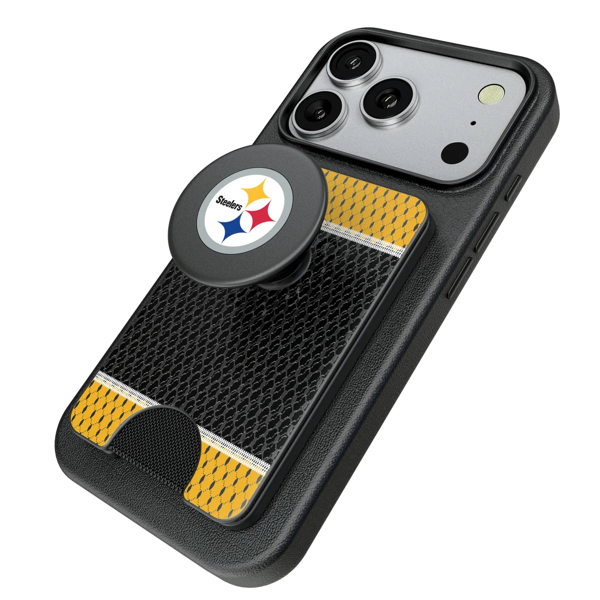 Pittsburgh Steelers Mesh Popsockets Wallet Magnetic - Isometric View