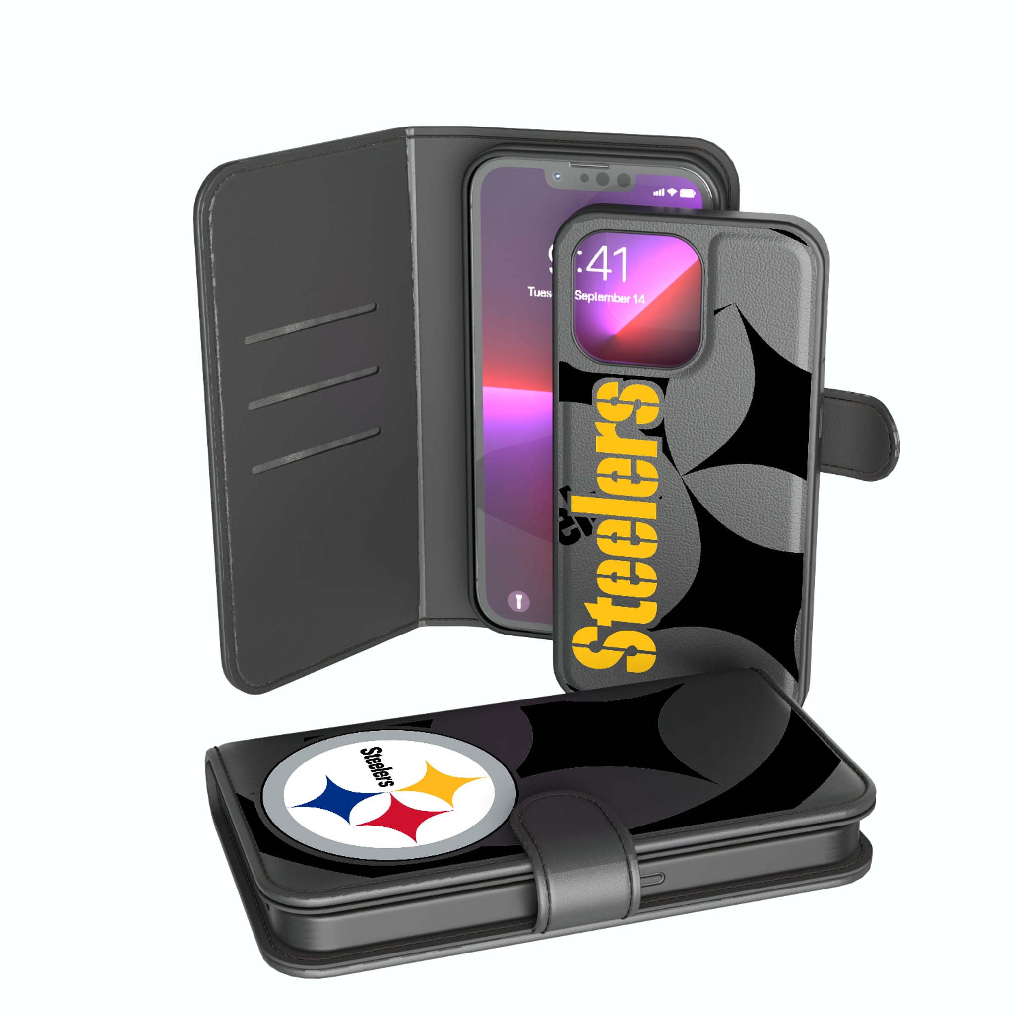 Pittsburgh Steelers Monocolor Tilt iPhone Wallet Phone Case for Apple iPhone