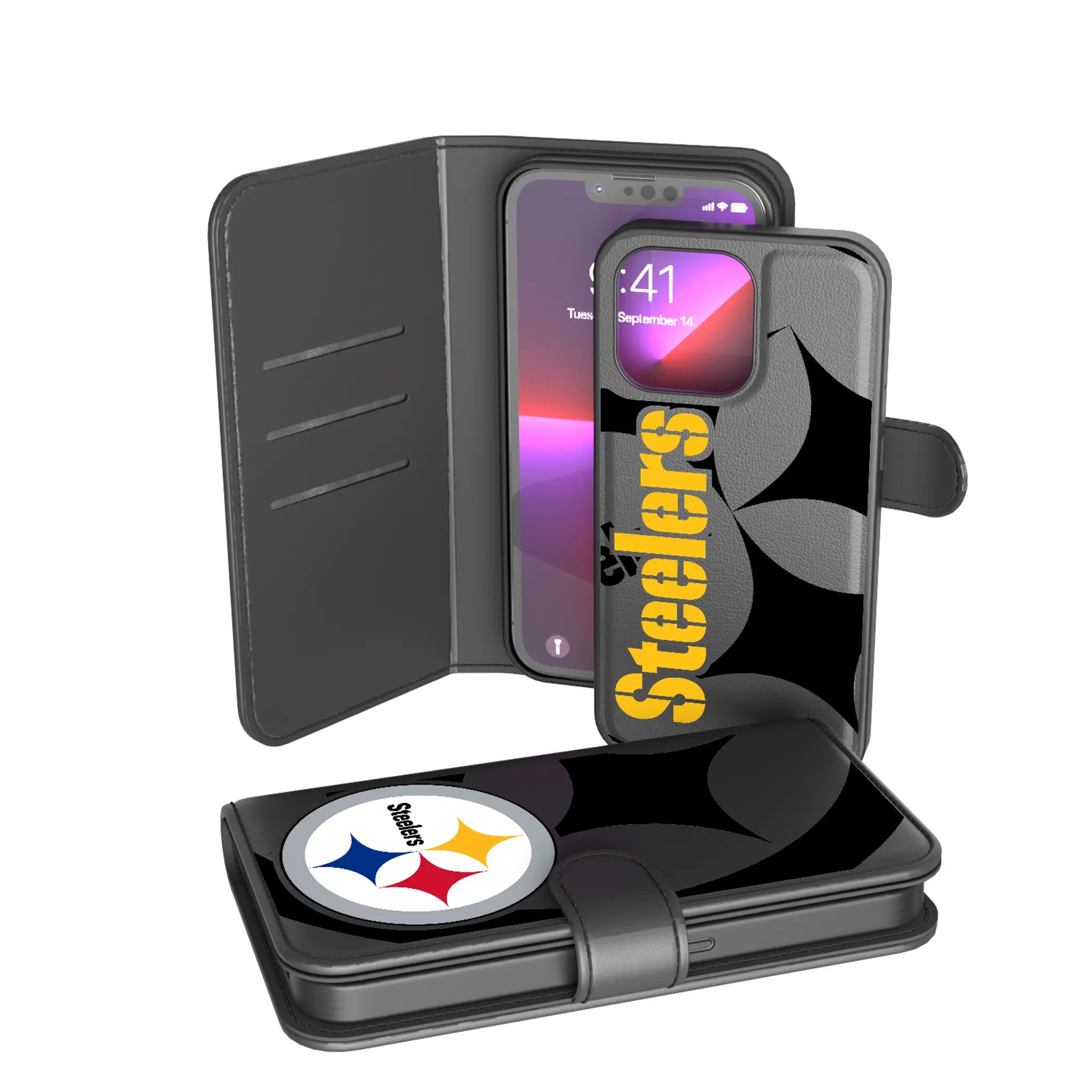 Pittsburgh Steelers Monocolor Tilt iPhone Wallet Phone Case for Apple iPhone