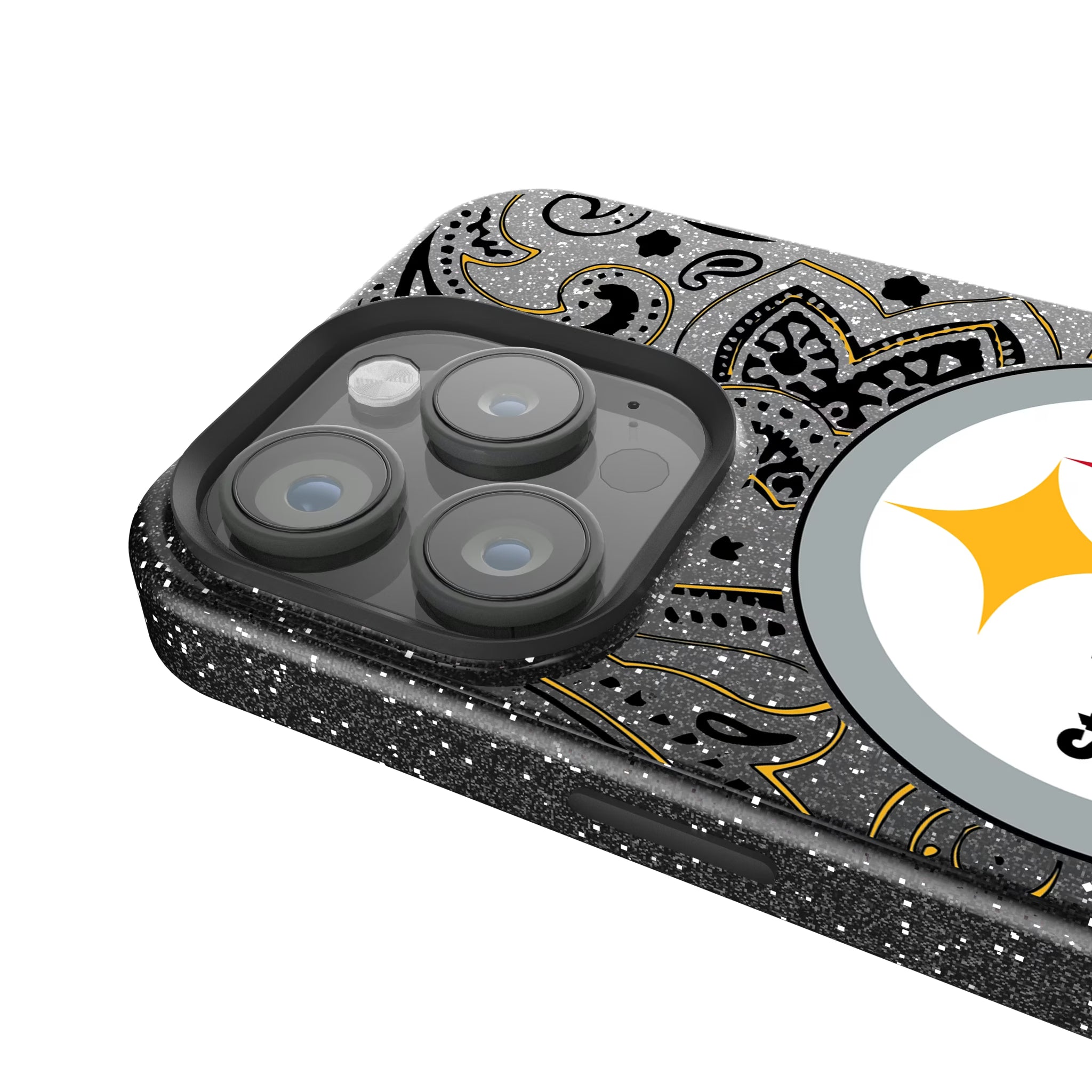 Pittsburgh Steelers Paisley iPhone Bling Phone Case for Apple iPhone - Detail