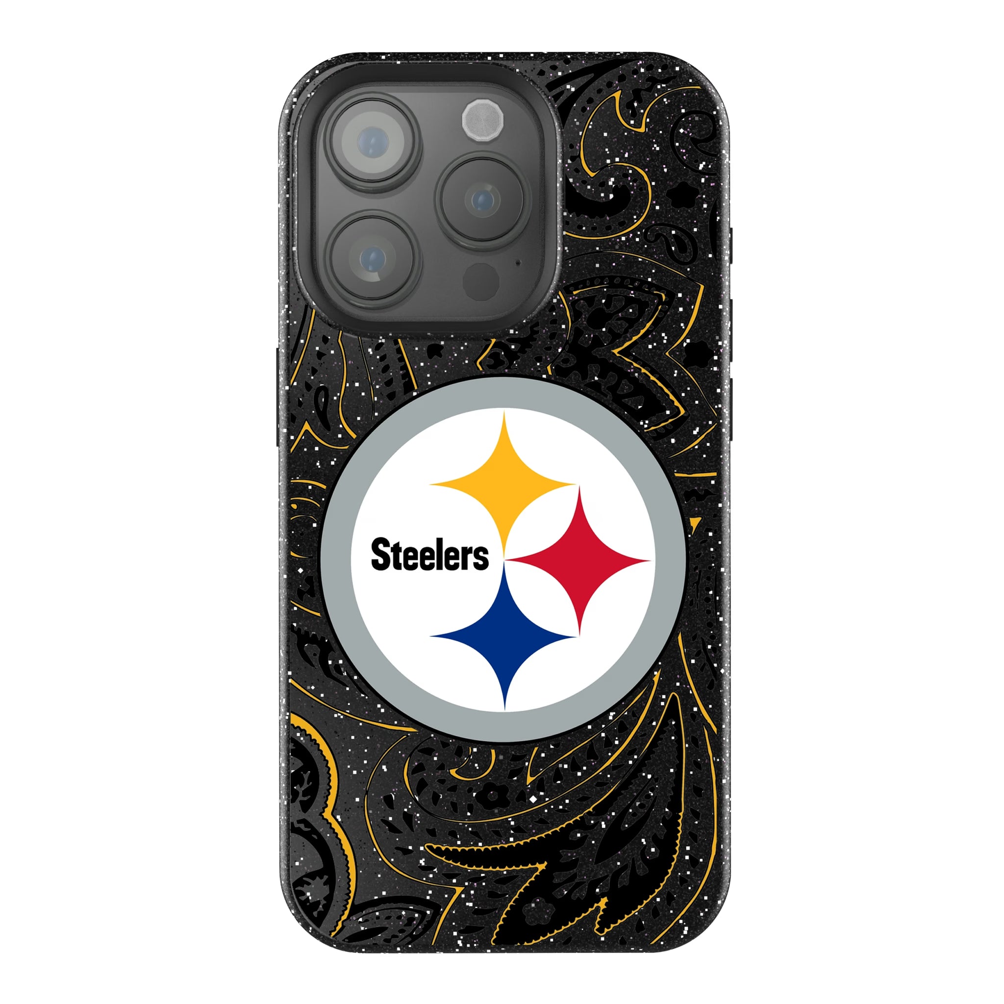 Pittsburgh Steelers Paisley iPhone Bling Phone Case for Apple iPhone