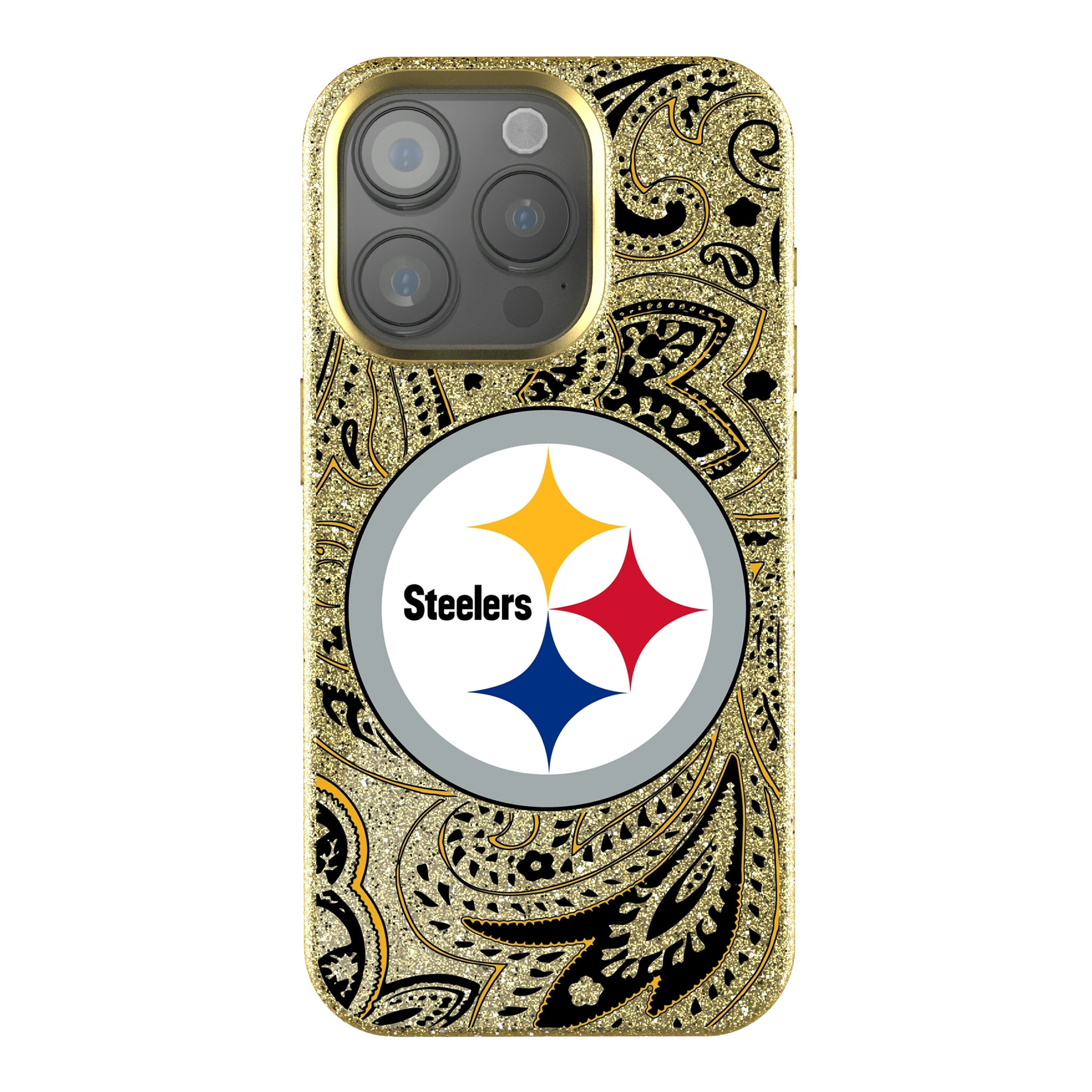 Pittsburgh Steelers Paisley iPhone Bling Phone Case for Apple iPhone