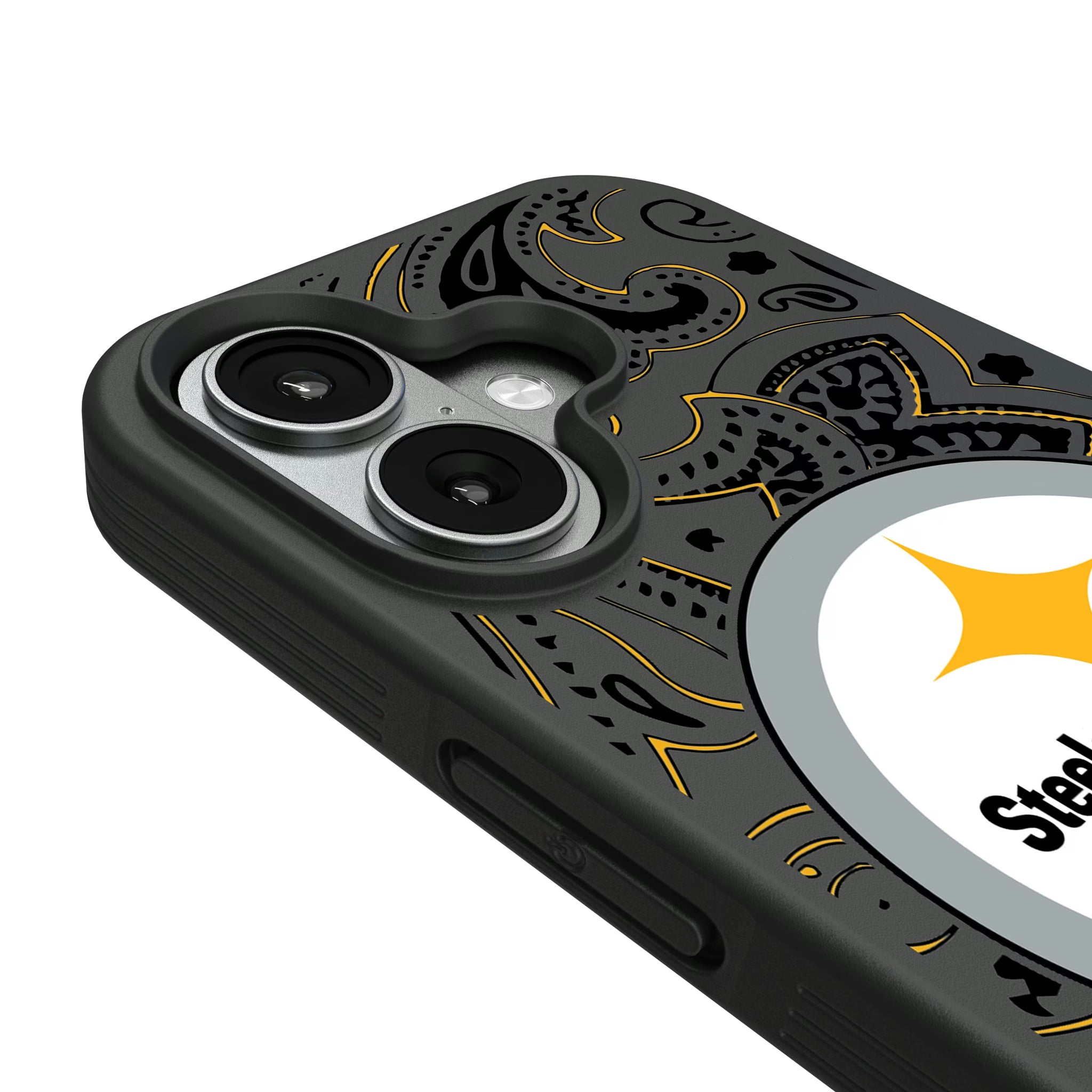 Pittsburgh Steelers Paisley iPhone Bump Phone Case for Apple iPhone - Detail#Device_iPhone 17