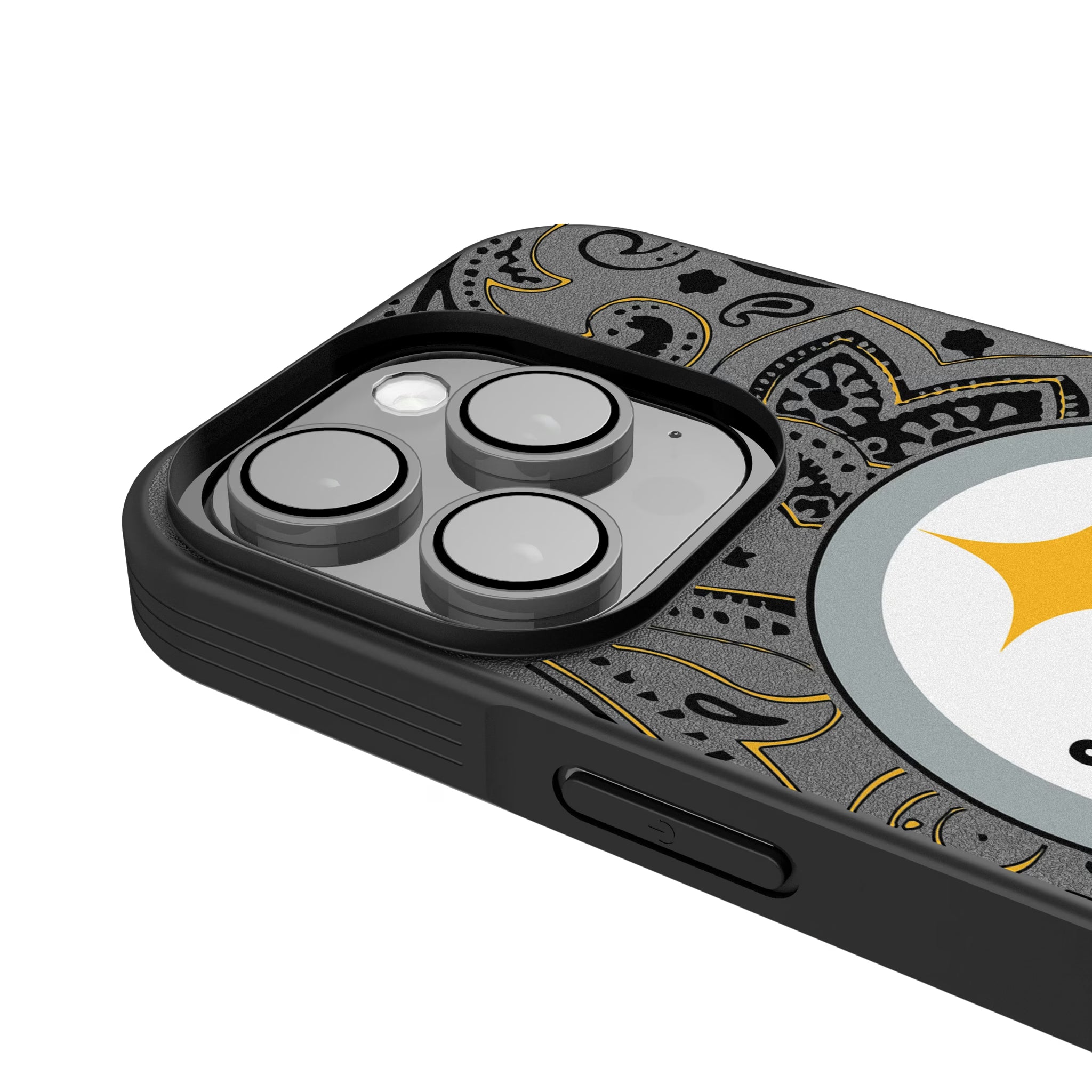 Pittsburgh Steelers Paisley iPhone Bump Phone Case for Apple iPhone - Detail