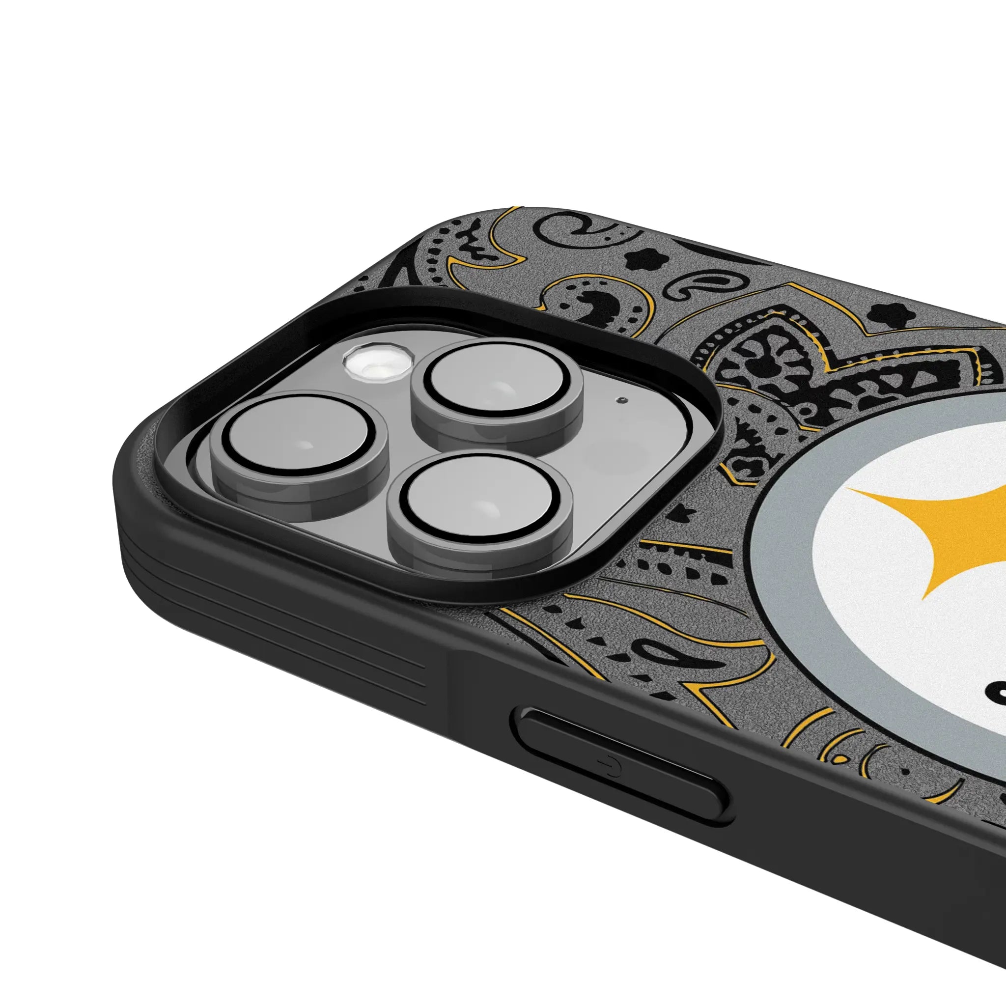 Pittsburgh Steelers Paisley iPhone Bump Phone Case for Apple iPhone - Detail