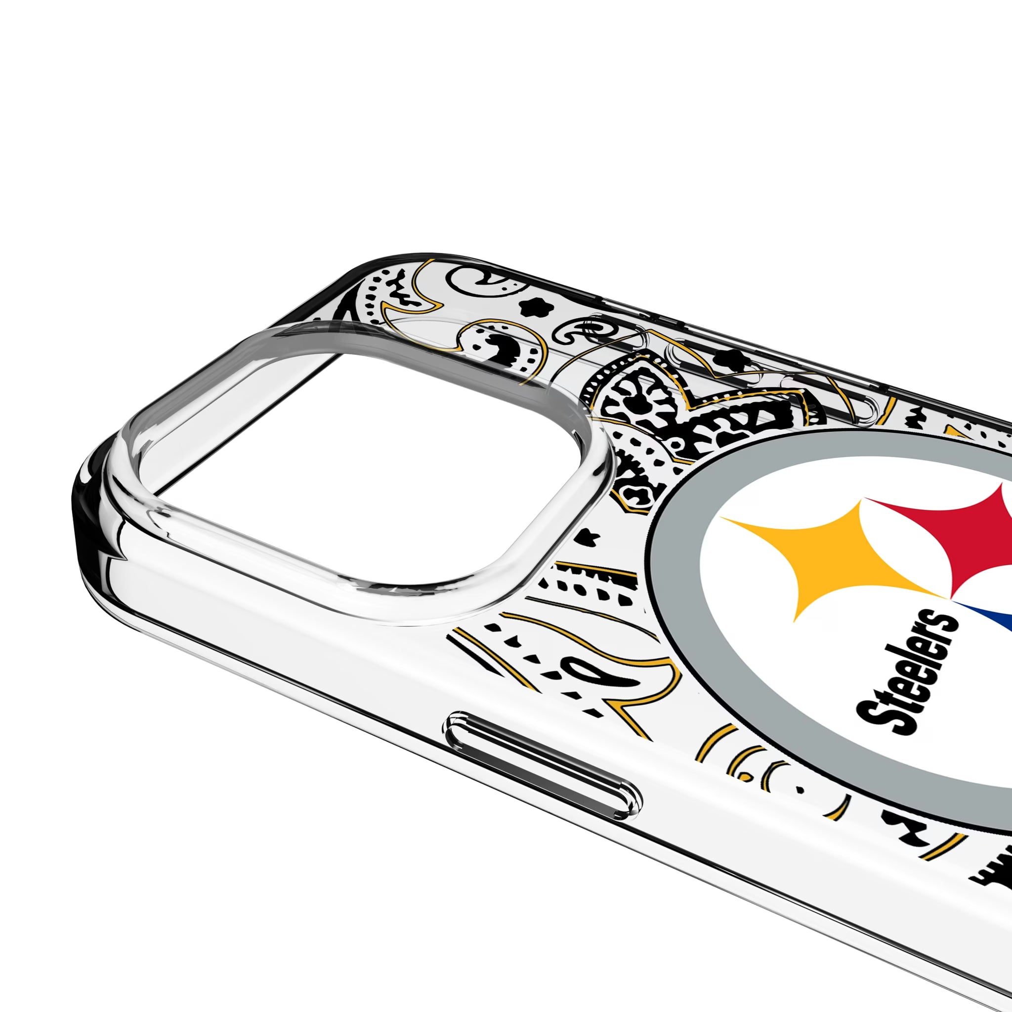 Pittsburgh Steelers Paisley iPhone Clear Phone Case for Apple iPhone - Detail