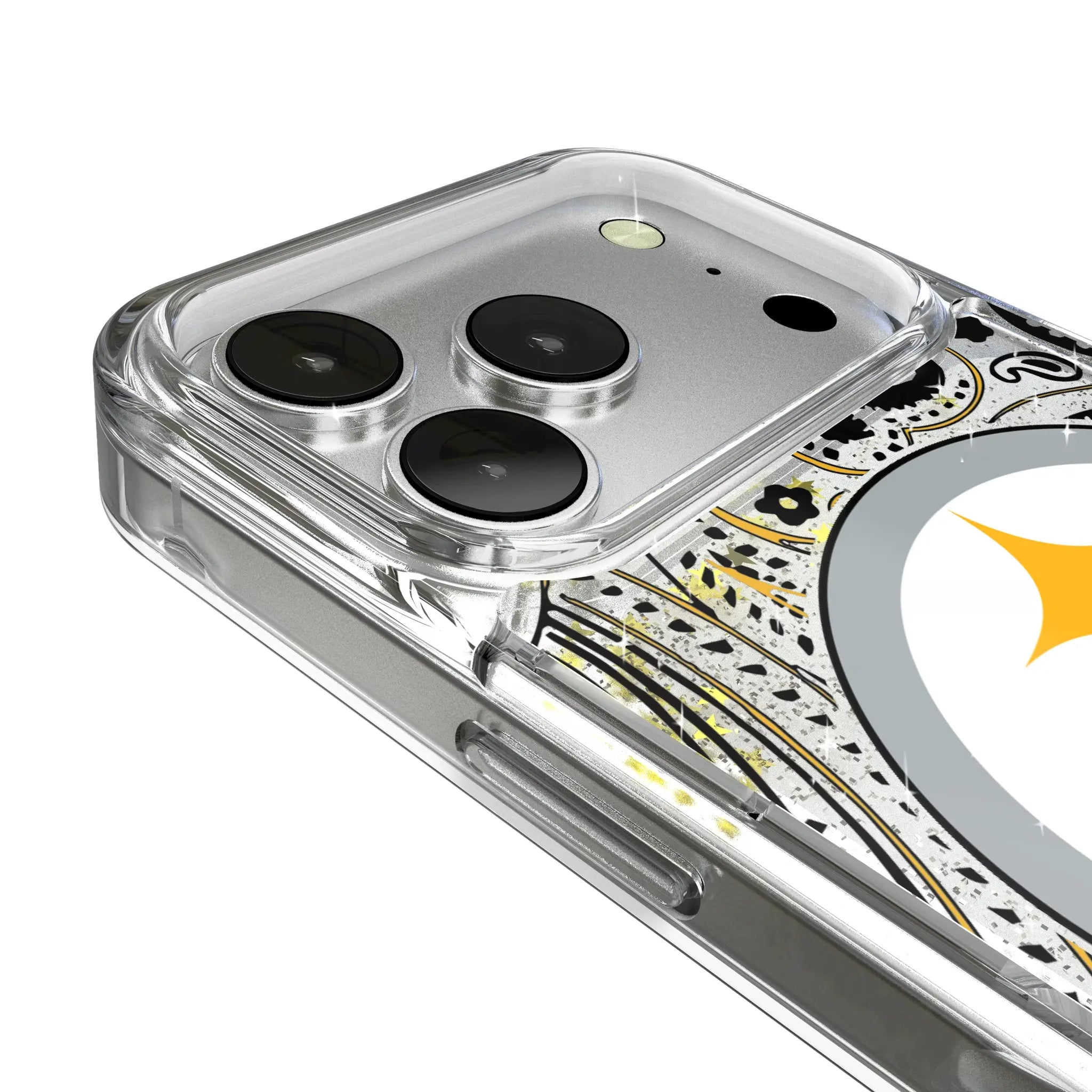 Pittsburgh Steelers Paisley iPhone Glitter Phone Case for Apple iPhone - Detail