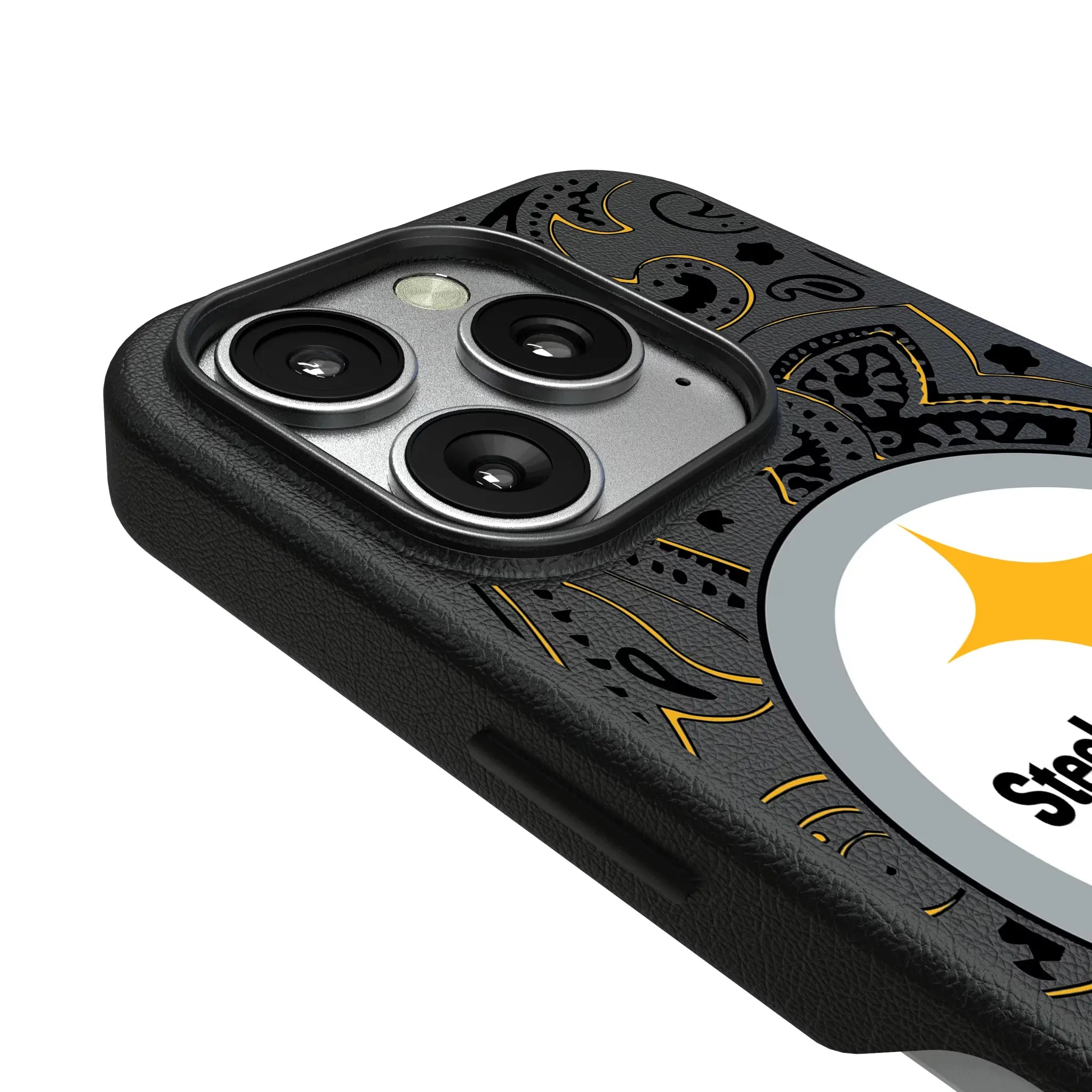 Pittsburgh Steelers Paisley iPhone MagSafe Compatible Phone Case for Apple iPhone - Detail