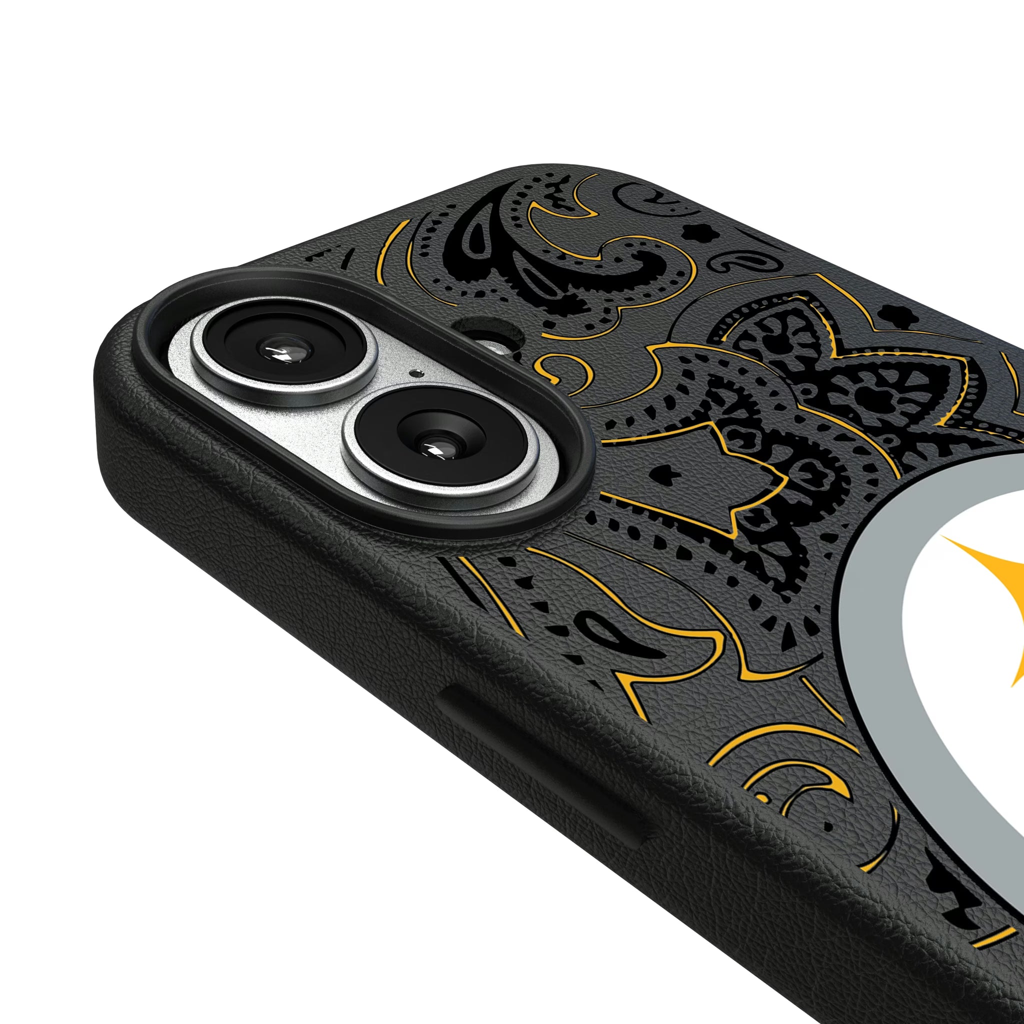 Pittsburgh Steelers Paisley iPhone MagSafe Compatible Phone Case for Apple iPhone - Detail#Device_iPhone 17