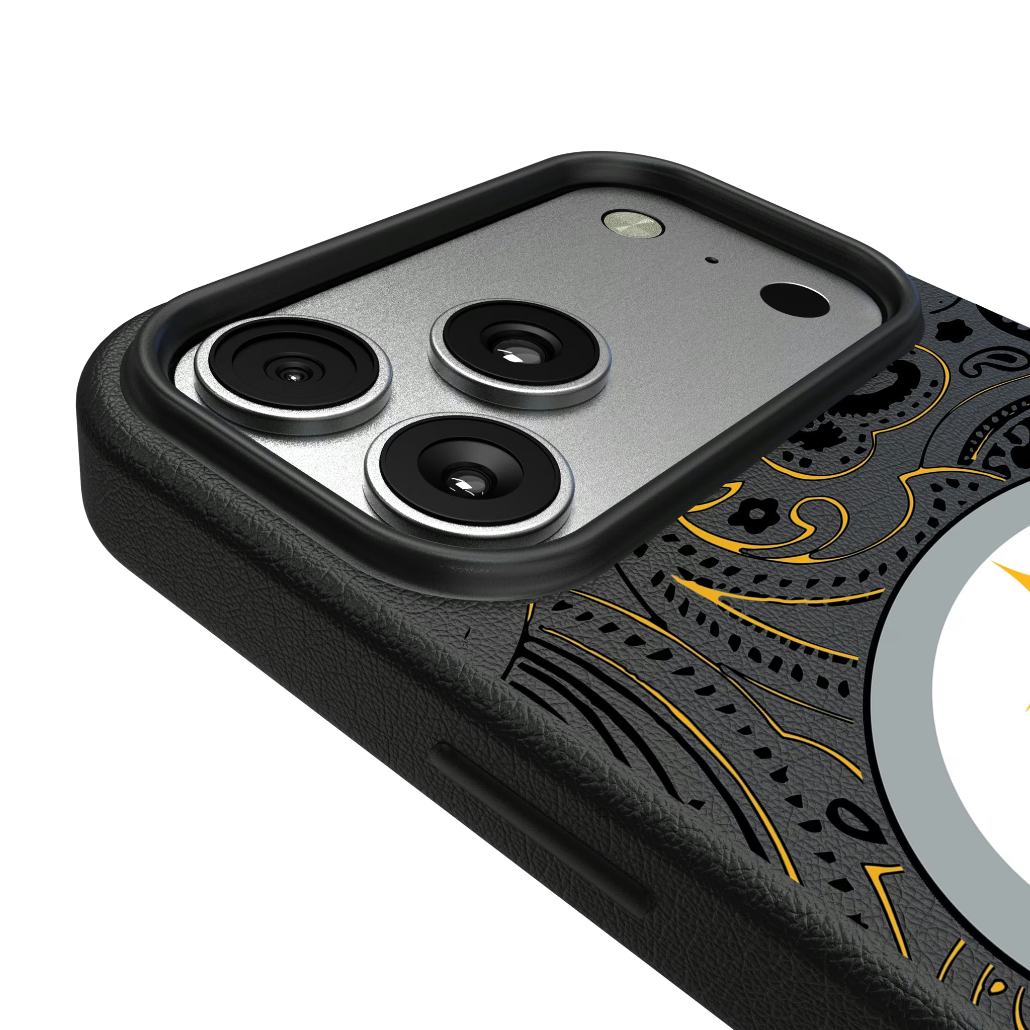 Pittsburgh Steelers Paisley iPhone MagSafe Compatible Phone Case for Apple iPhone - Detail#Device_iPhone 17 Pro Max