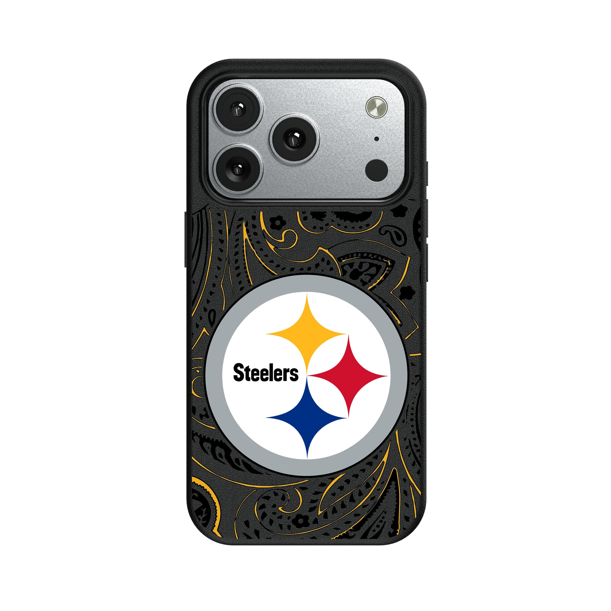 Pittsburgh Steelers Paisley iPhone MagSafe Compatible Phone Case for Apple iPhone#Device_iPhone 17 Pro