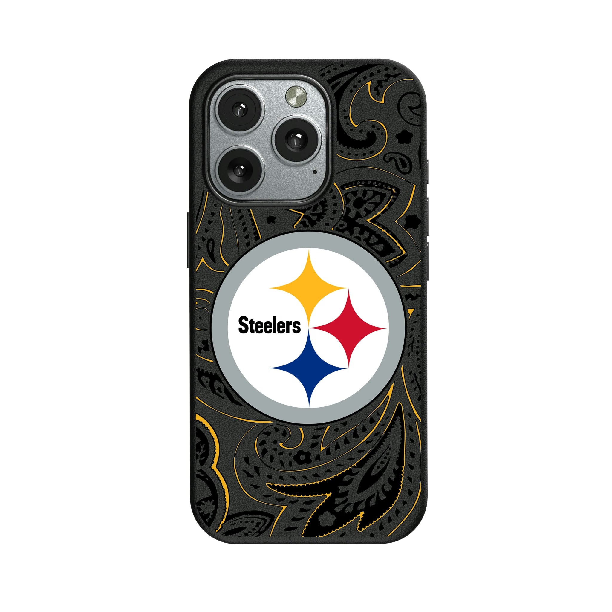 Pittsburgh Steelers Paisley iPhone MagSafe Compatible Phone Case for Apple iPhone