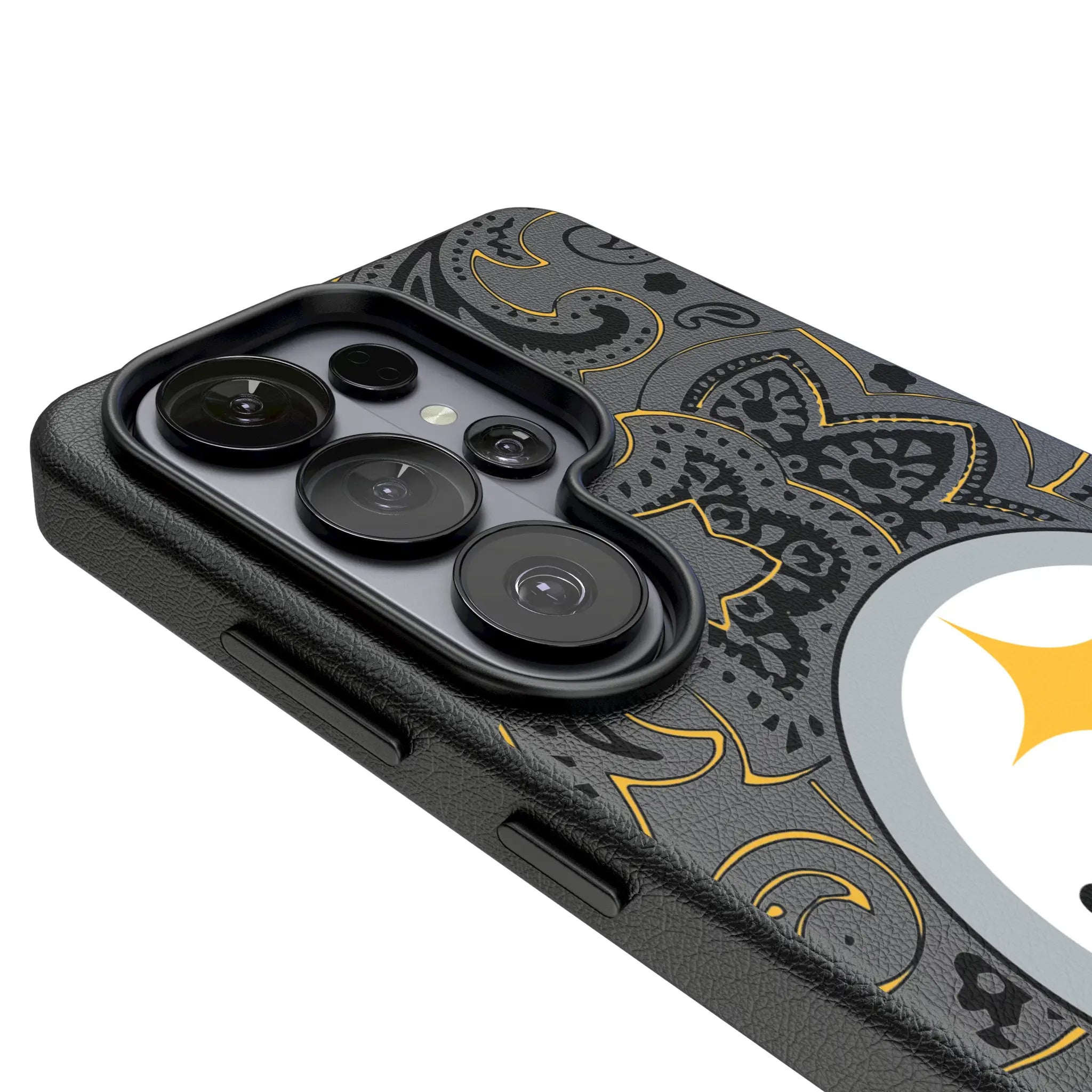 Pittsburgh Steelers Paisley Galaxy MagSafe Compatible Phone Case for Samsung Galaxy - Detail#Device_Galaxy S26 Ultra