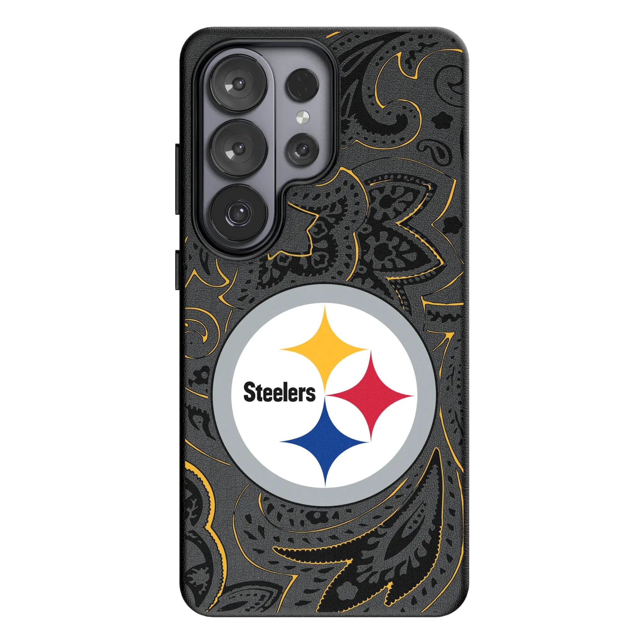 Pittsburgh Steelers Paisley Galaxy MagSafe Compatible Phone Case for Samsung Galaxy#Device_Galaxy S26 Ultra