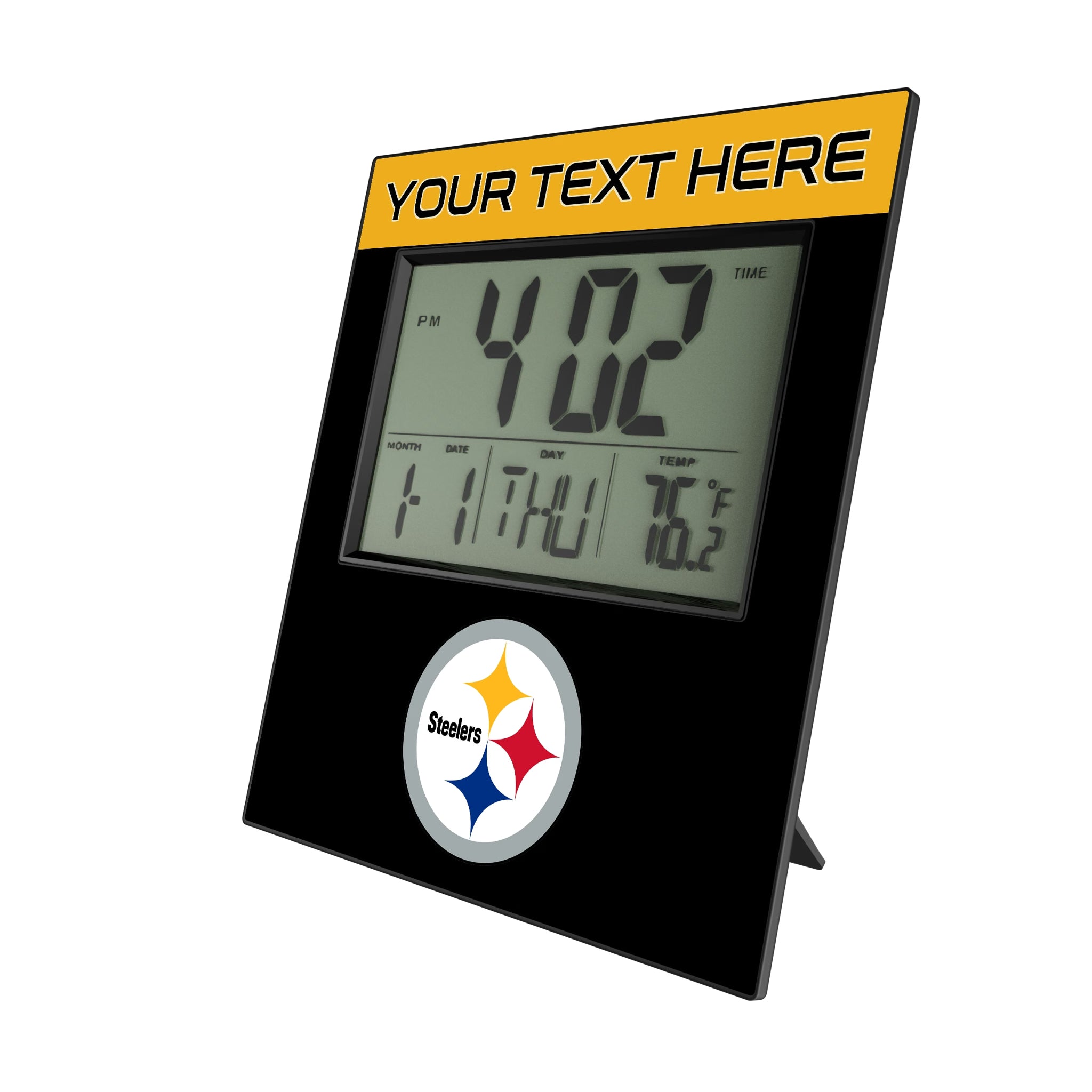 Pittsburgh Steelers Personalized Color Block Wall Clock