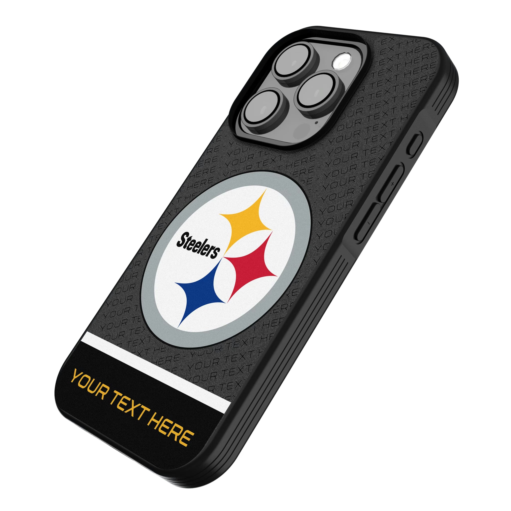 Pittsburgh Steelers Personalized EndZone Plus iPhone Bump Phone Case for Apple iPhone - Isometric View
