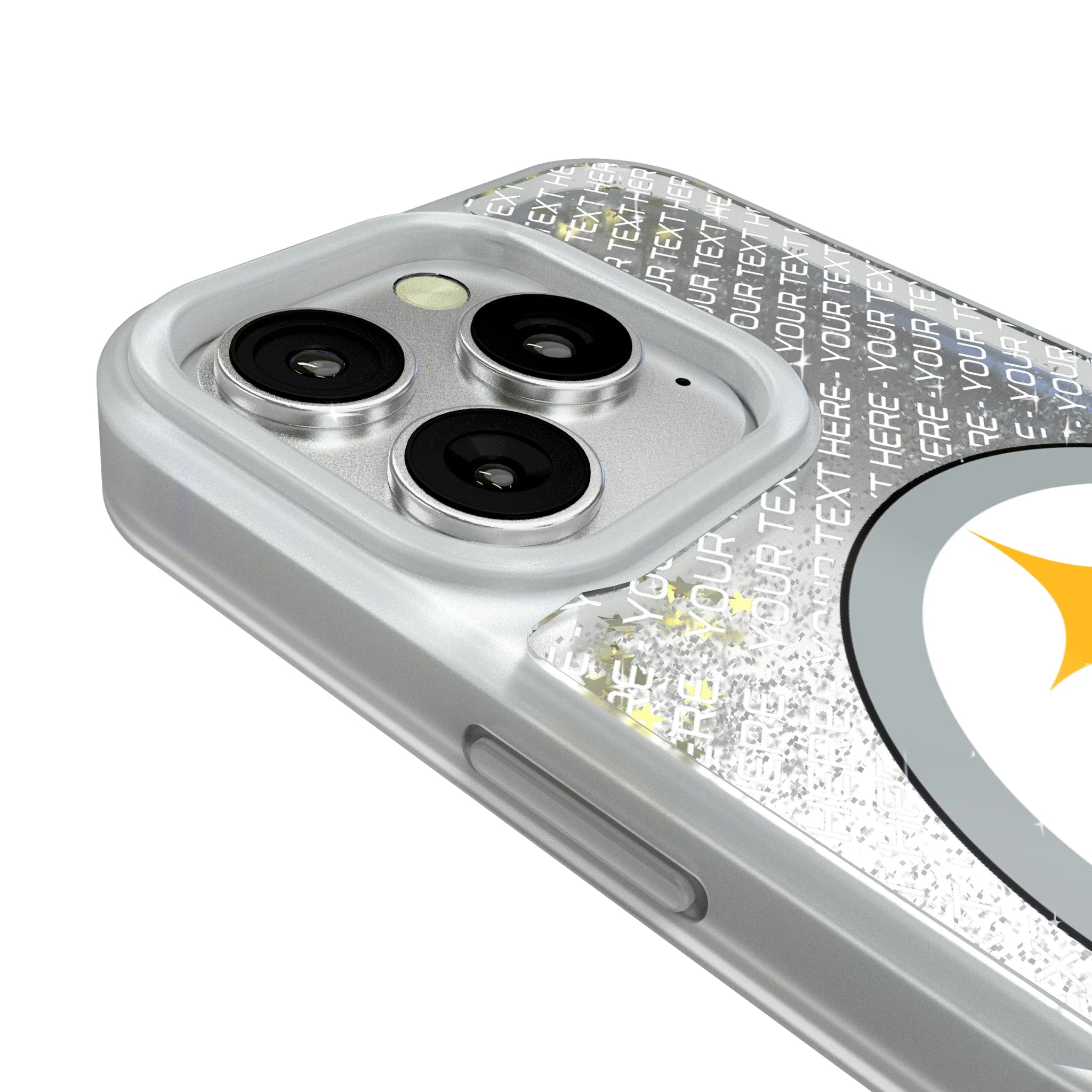 Pittsburgh Steelers Personalized EndZone Plus iPhone Glitter Phone Case for Apple iPhone - Detail#Device_iPhone 16 Pro