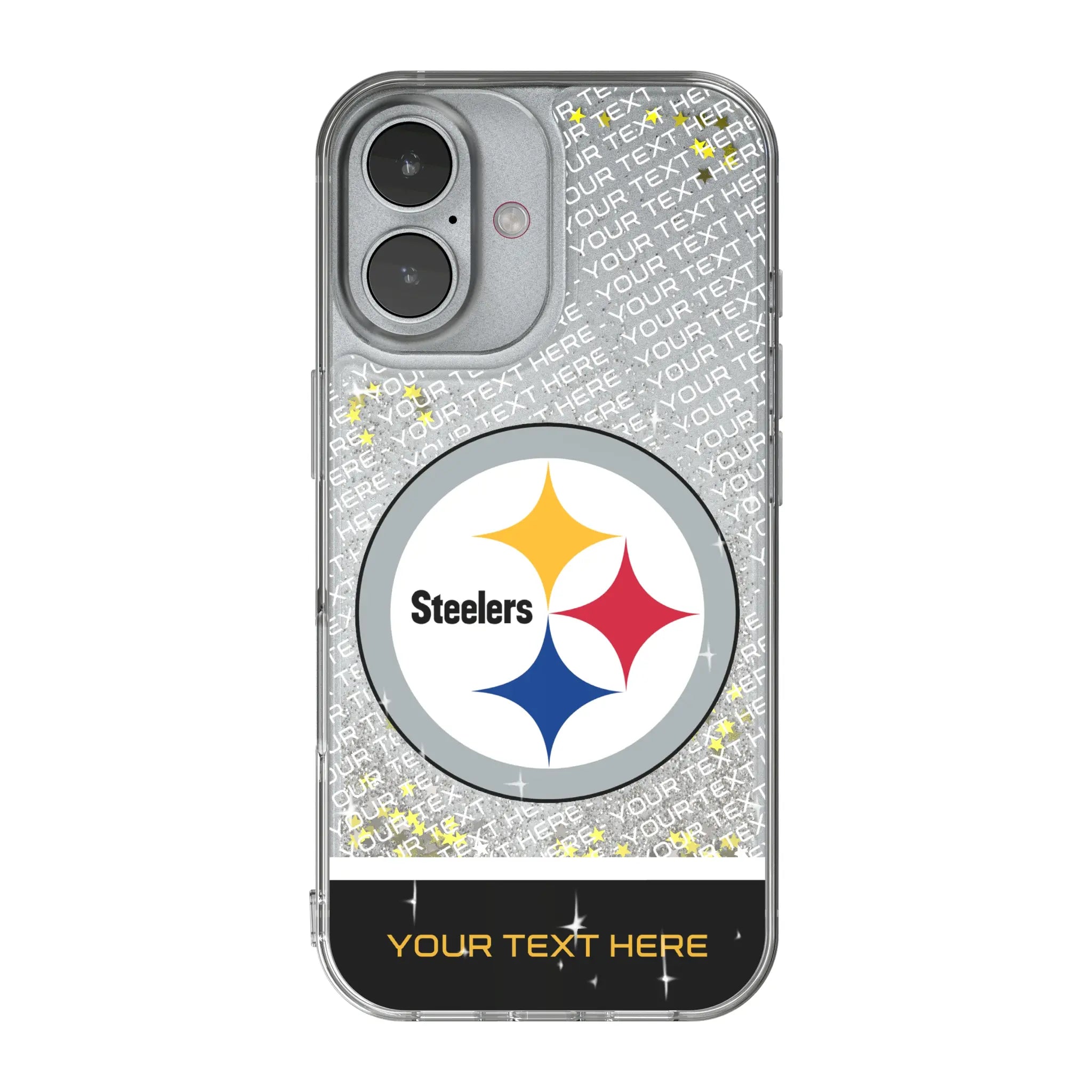 Pittsburgh Steelers Personalized EndZone Plus iPhone Glitter Phone Case for Apple iPhone