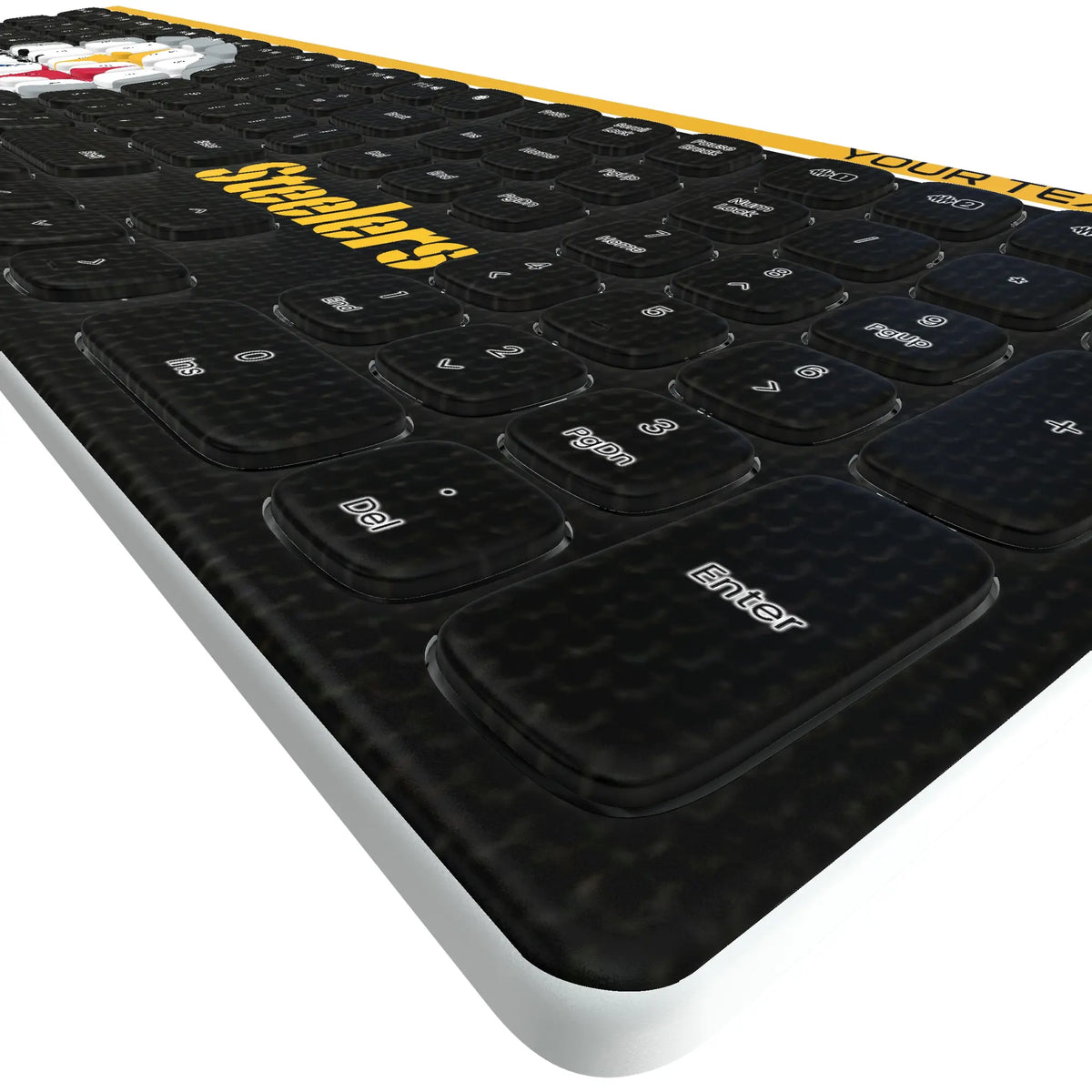 Pittsburgh Steelers Personalized Endzone Solid KKB605 Curved Wireless Keyboard - Detail