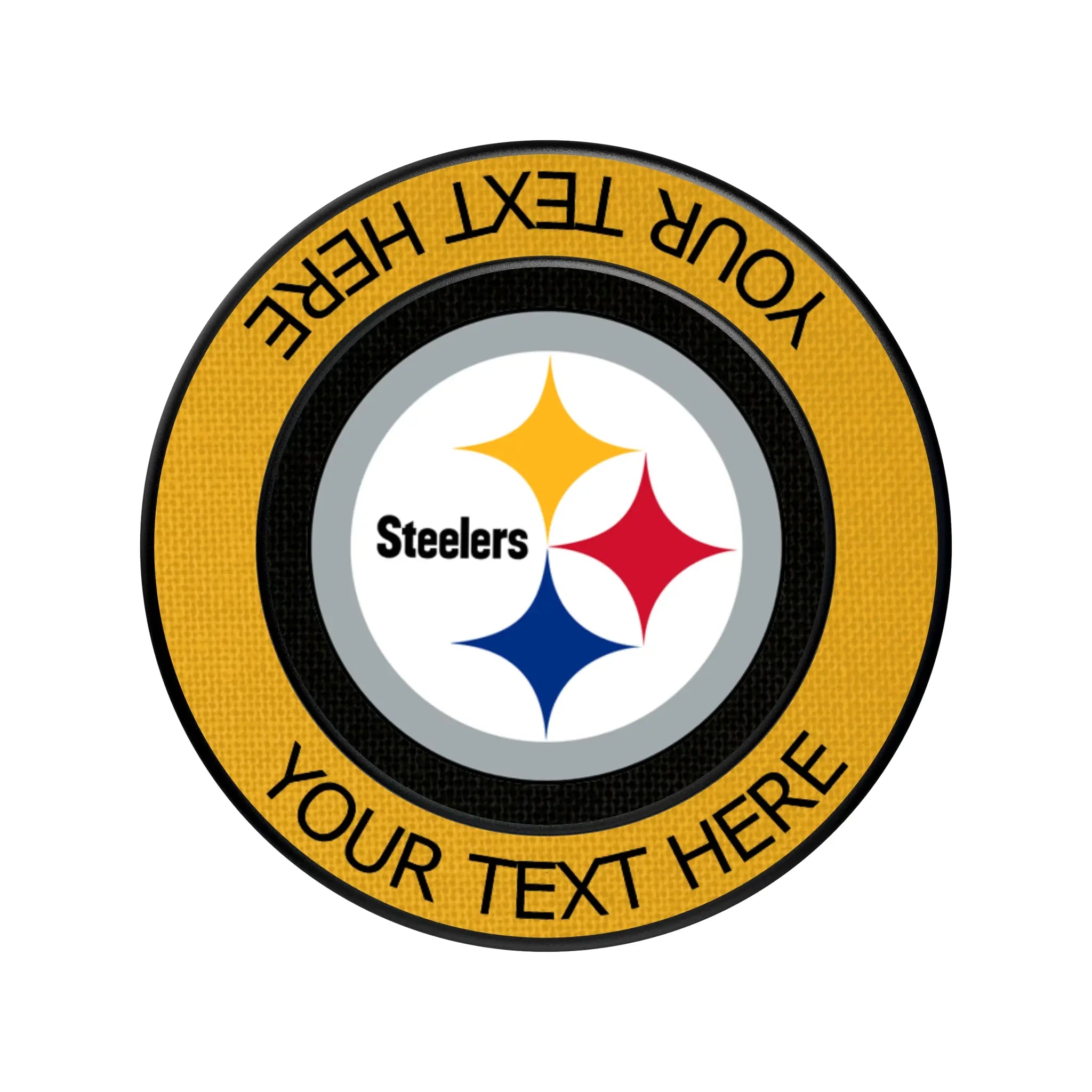 Pittsburgh Steelers Personalized Endzone Solid Popsockets Round Magnetic