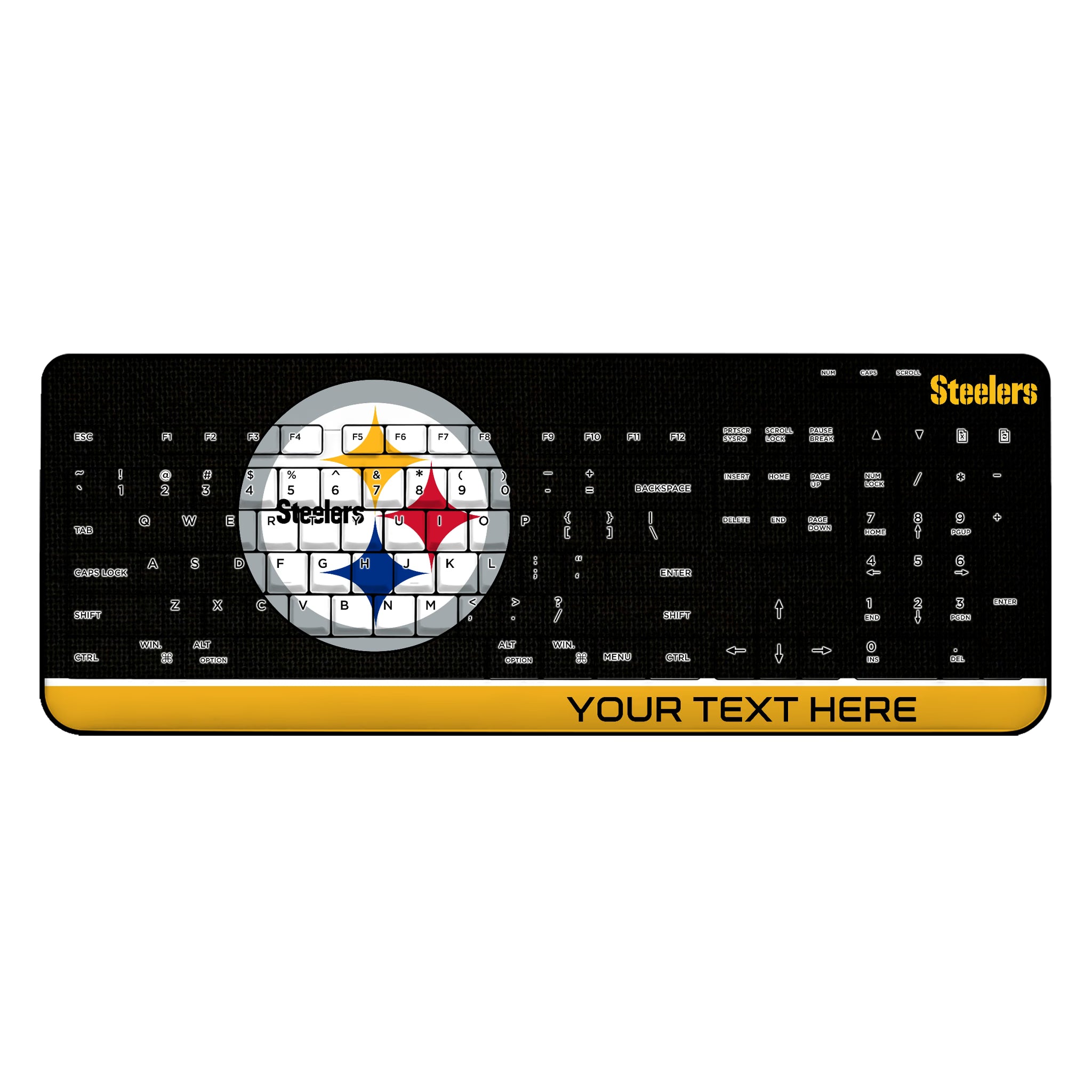 Pittsburgh Steelers Personalized Endzone Solid Wireless USB Keyboard