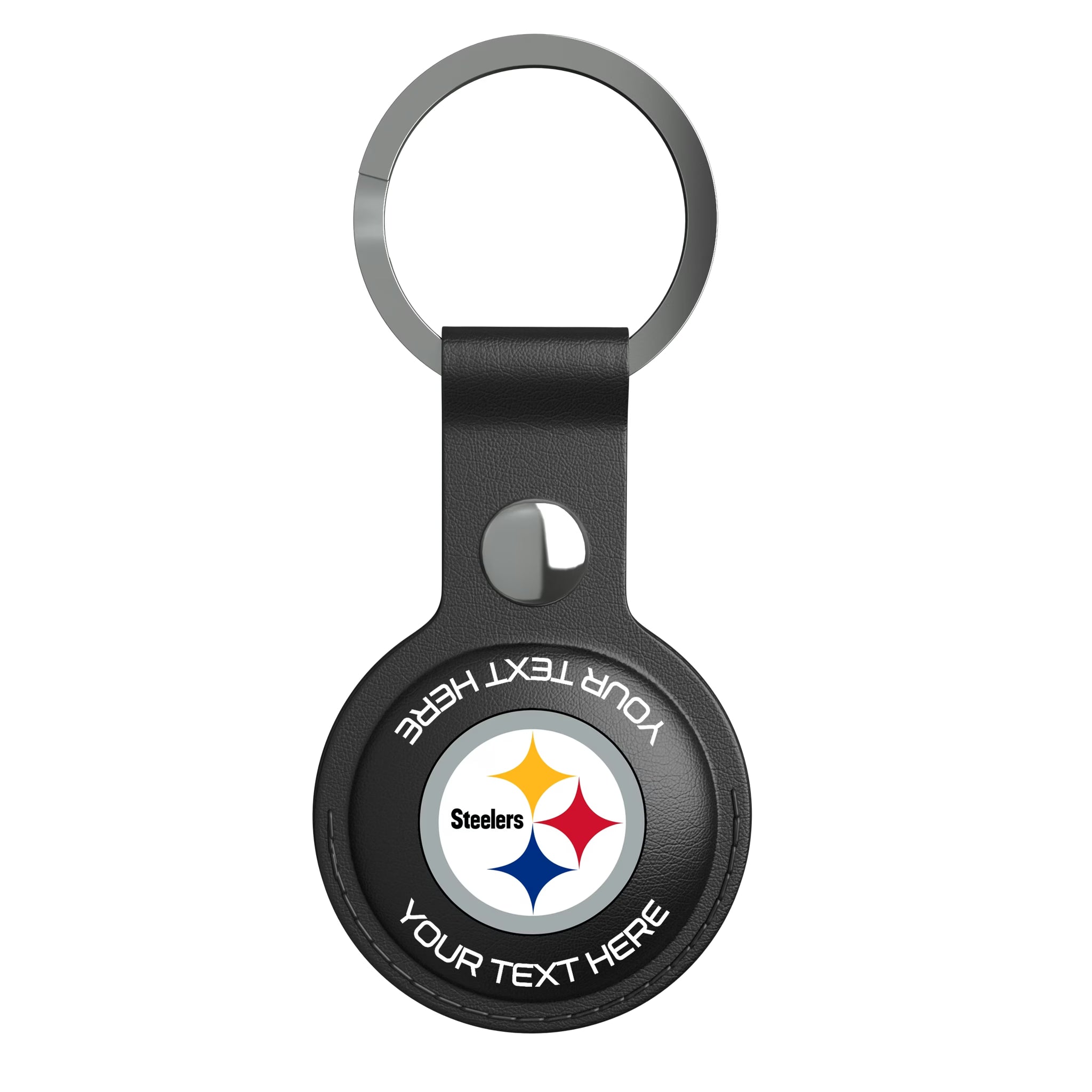 Pittsburgh Steelers Personalized Insignia AirTag Black Airtag Holder