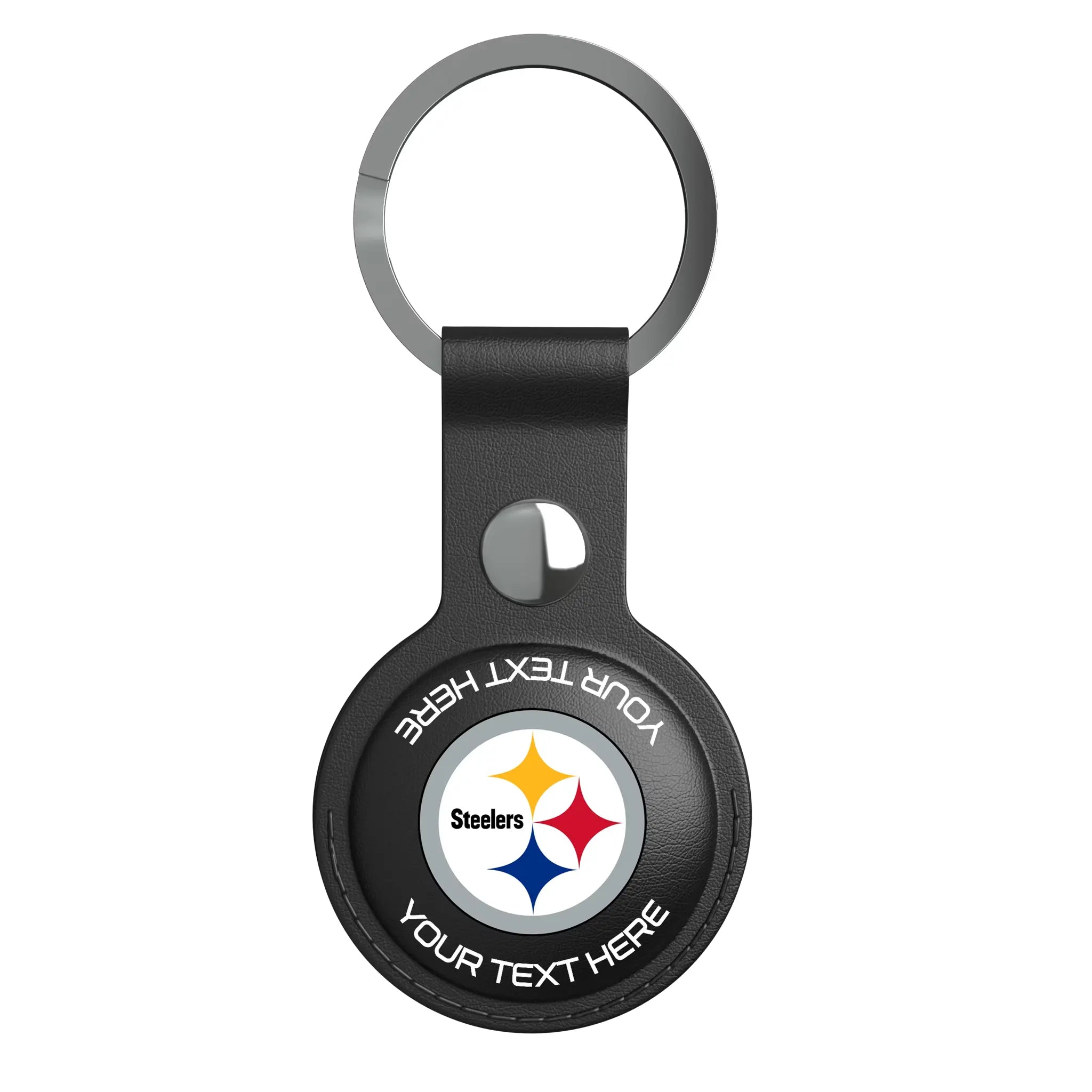 Pittsburgh Steelers Personalized Insignia AirTag Black Airtag Holder