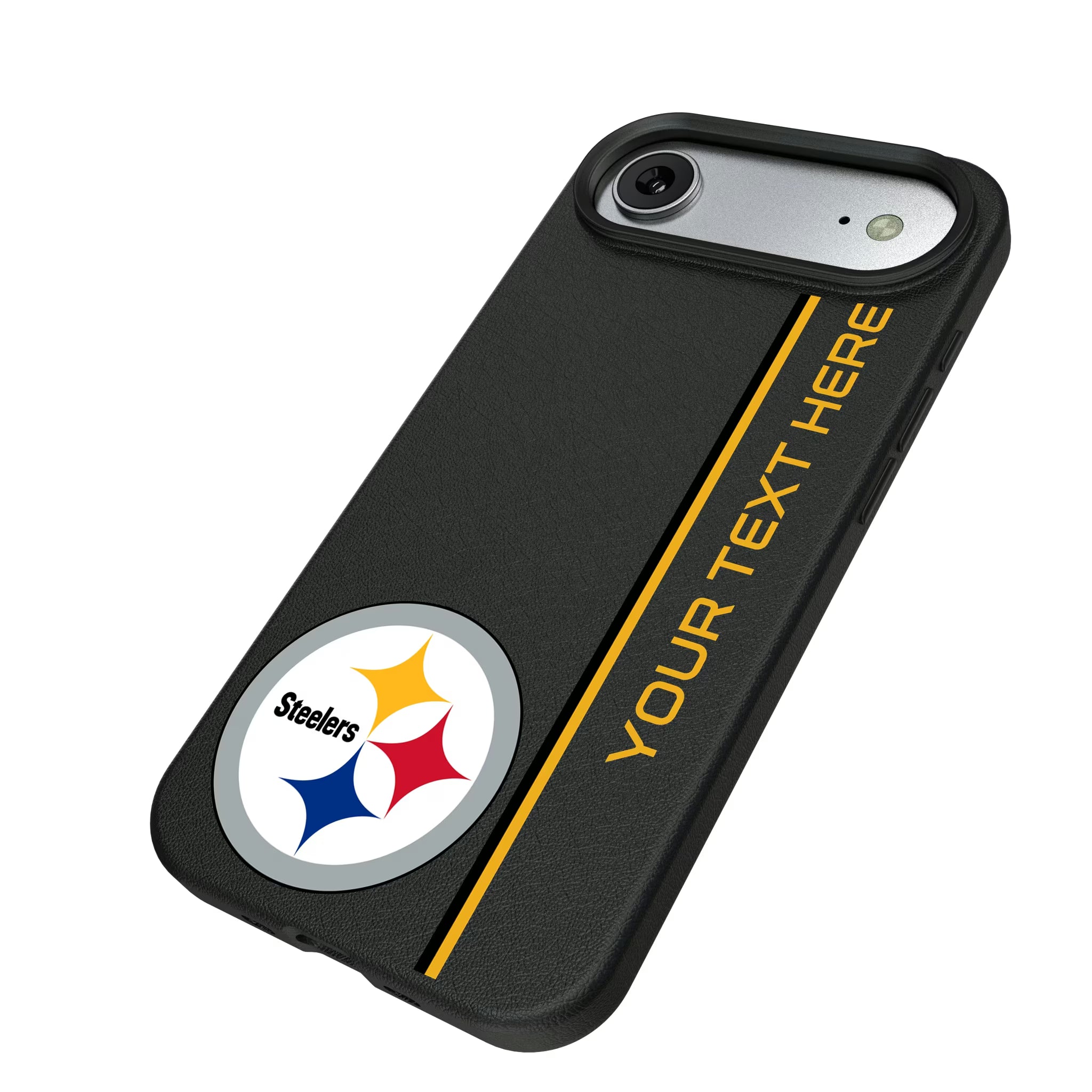 Pittsburgh Steelers Personalized Sidebard iPhone MagSafe Compatible Phone Case for Apple iPhone - Isometric View#Device_iPhone Air