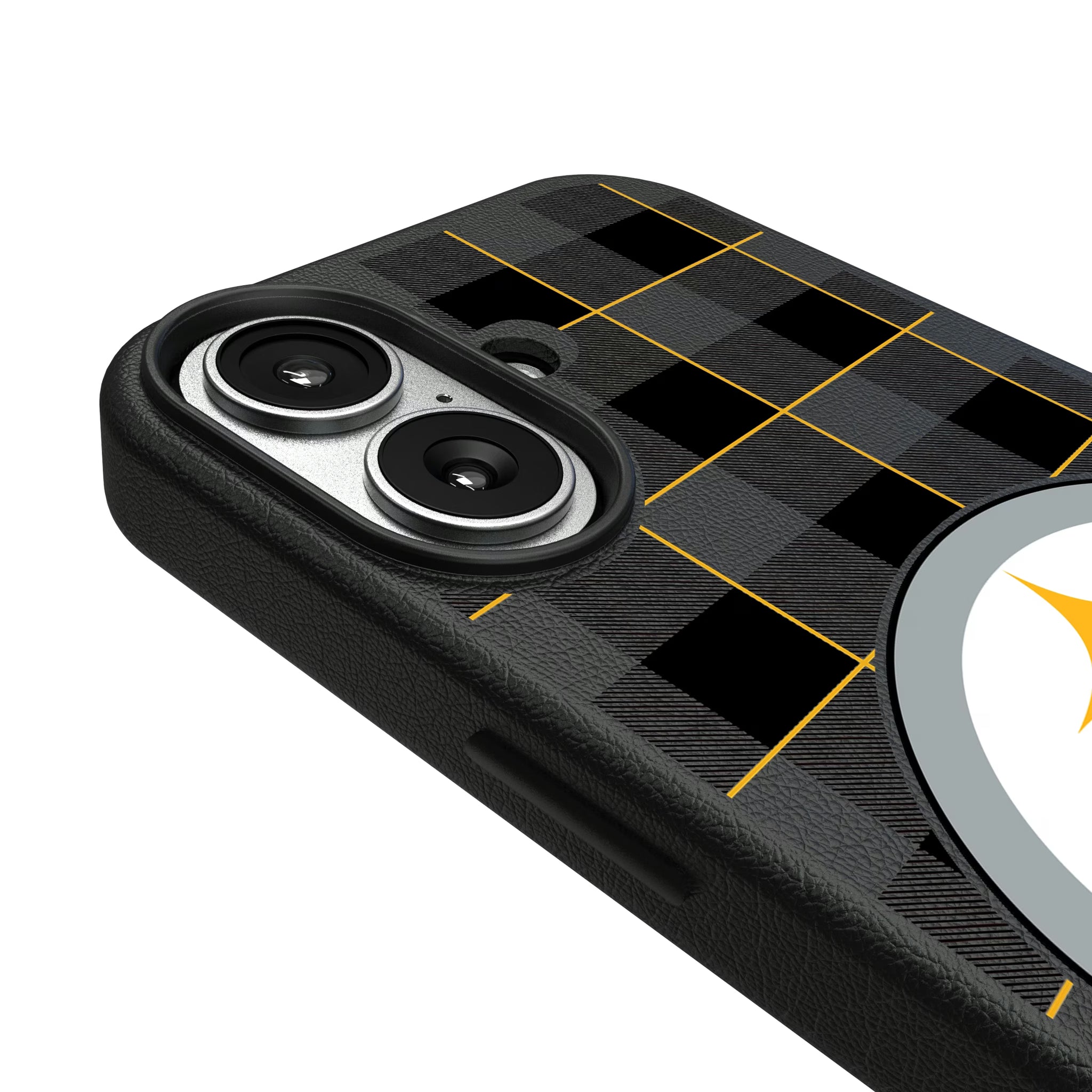 Pittsburgh Steelers Plaid iPhone MagSafe Compatible Phone Case for Apple iPhone - Detail#Device_iPhone 17