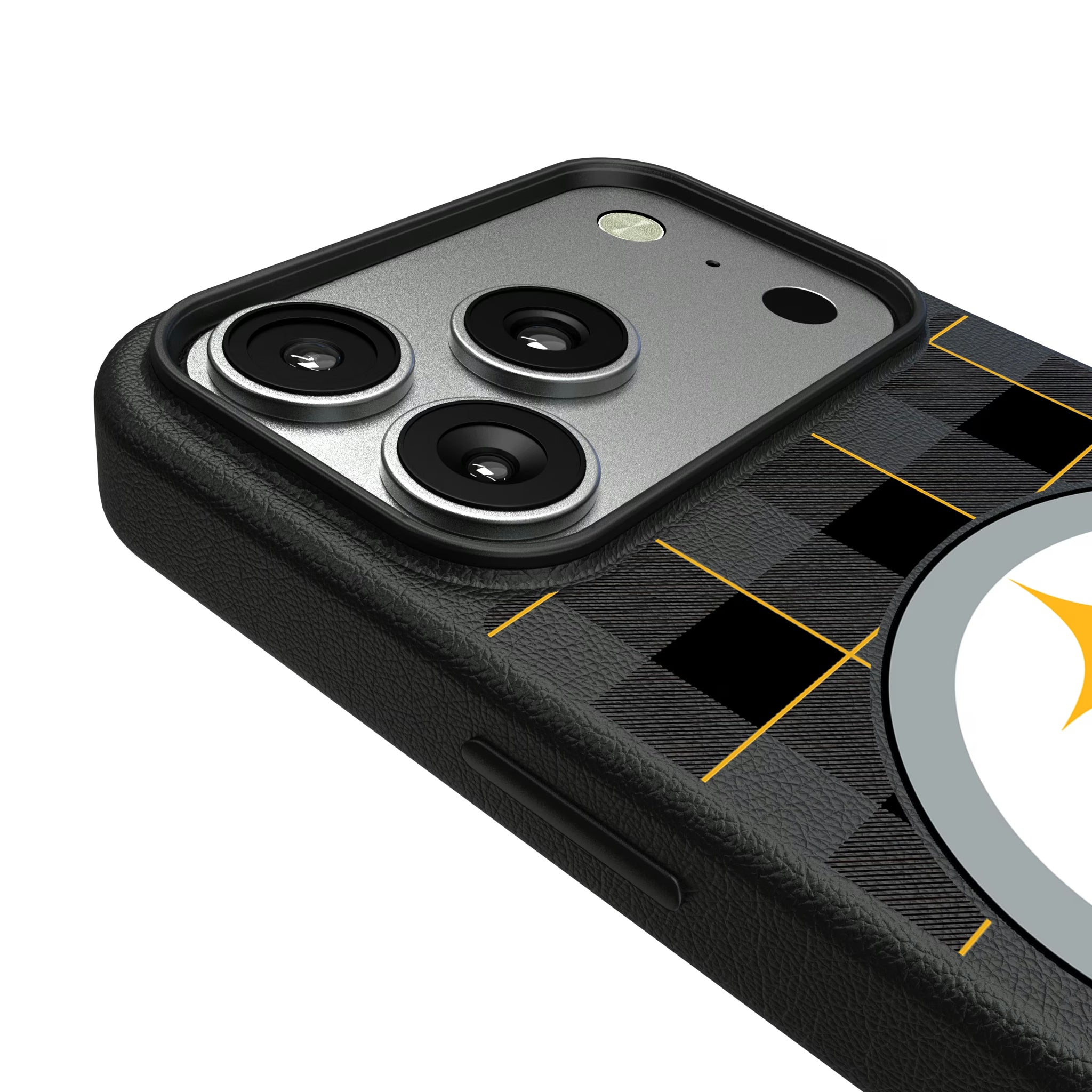 Pittsburgh Steelers Plaid iPhone MagSafe Compatible Phone Case for Apple iPhone - Detail#Device_iPhone 17 Pro