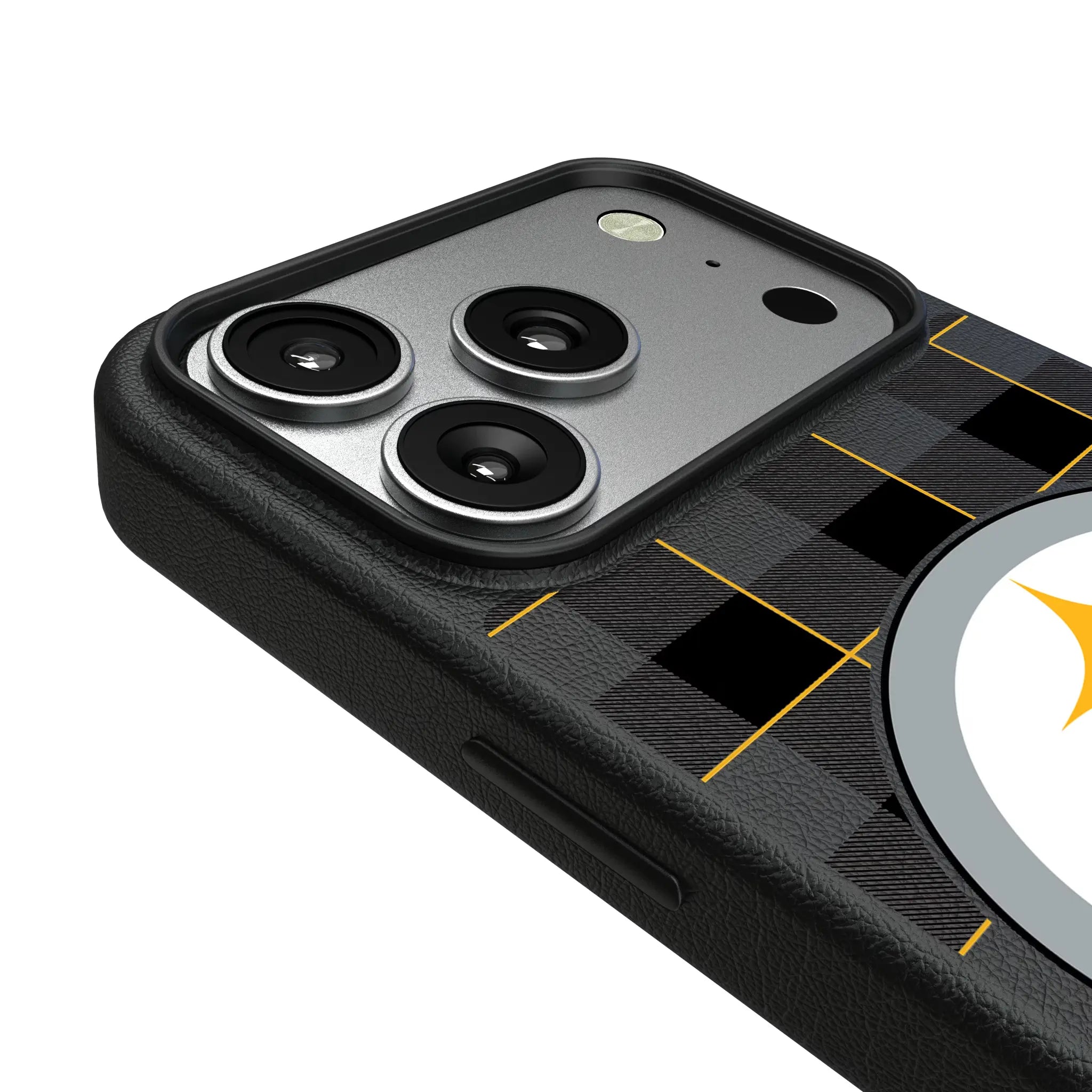 Pittsburgh Steelers Plaid iPhone MagSafe Compatible Phone Case for Apple iPhone - Detail#Device_iPhone 17 Pro