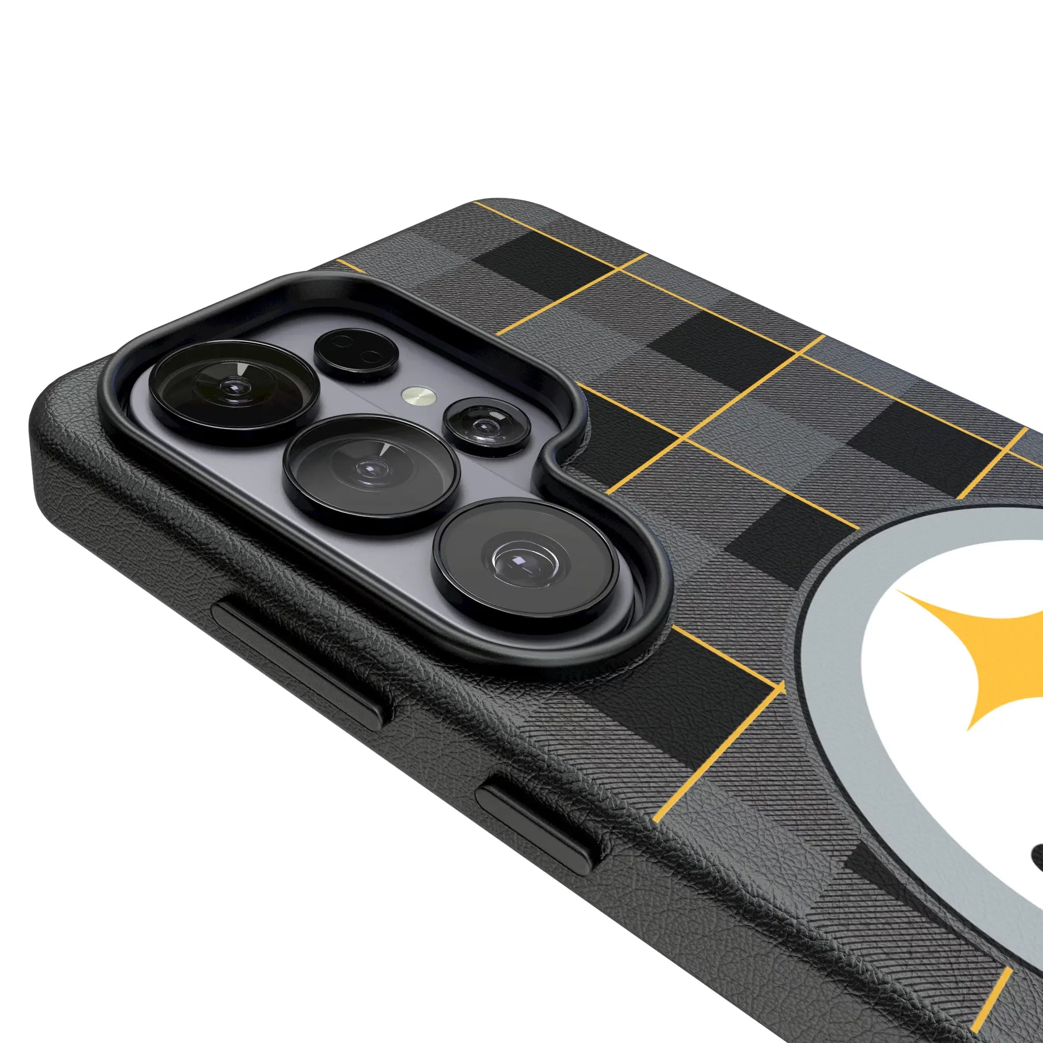 Pittsburgh Steelers Plaid Galaxy MagSafe Compatible Phone Case for Samsung Galaxy - Detail#Device_Galaxy S26 Ultra
