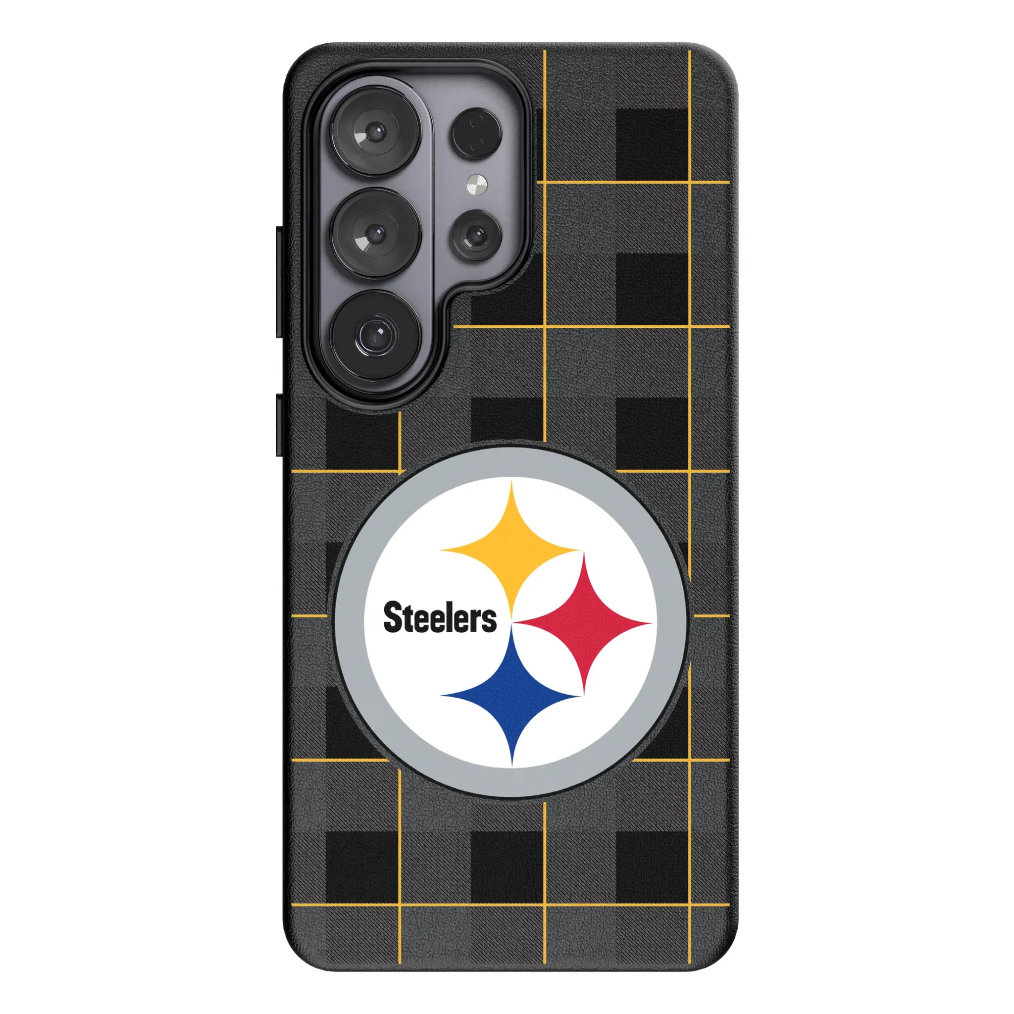 Pittsburgh Steelers Plaid Galaxy MagSafe Compatible Phone Case for Samsung Galaxy#Device_Galaxy S26 Ultra