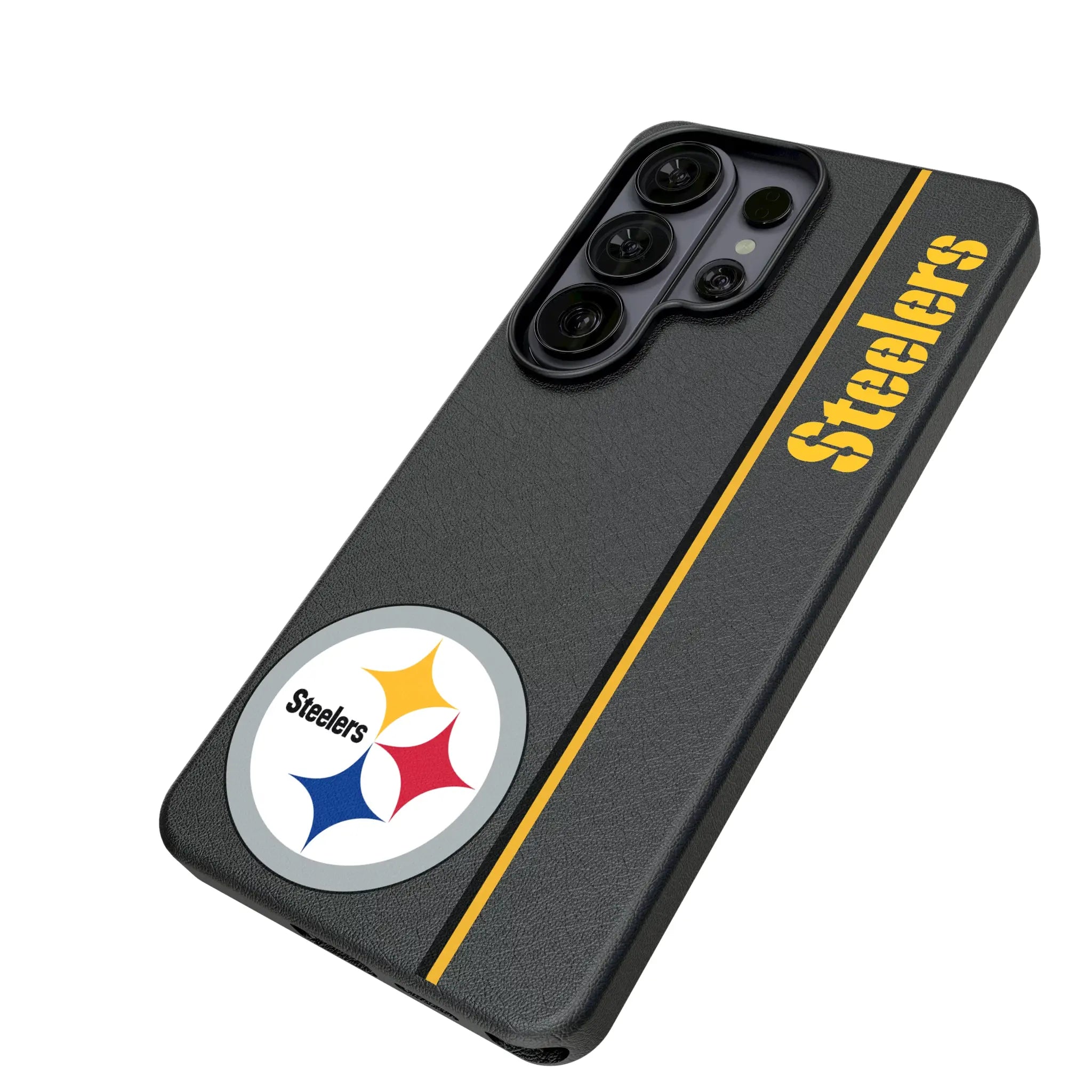 Pittsburgh Steelers Sidebar Galaxy MagSafe Compatible Phone Case for Samsung Galaxy - Isometric View#Device_Galaxy S26 Ultra