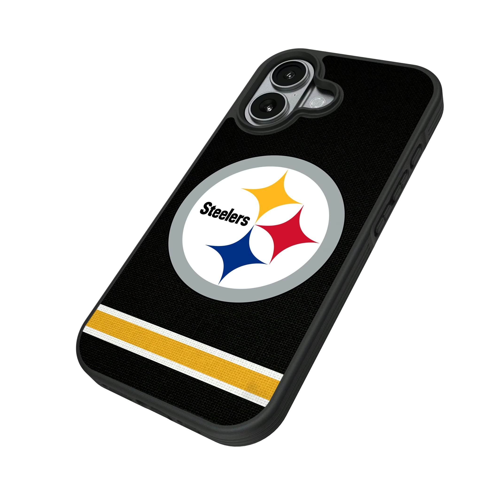 Pittsburgh Steelers Stripe iPhone Bump Phone Case for Apple iPhone - Isometric View#Device_iPhone 17