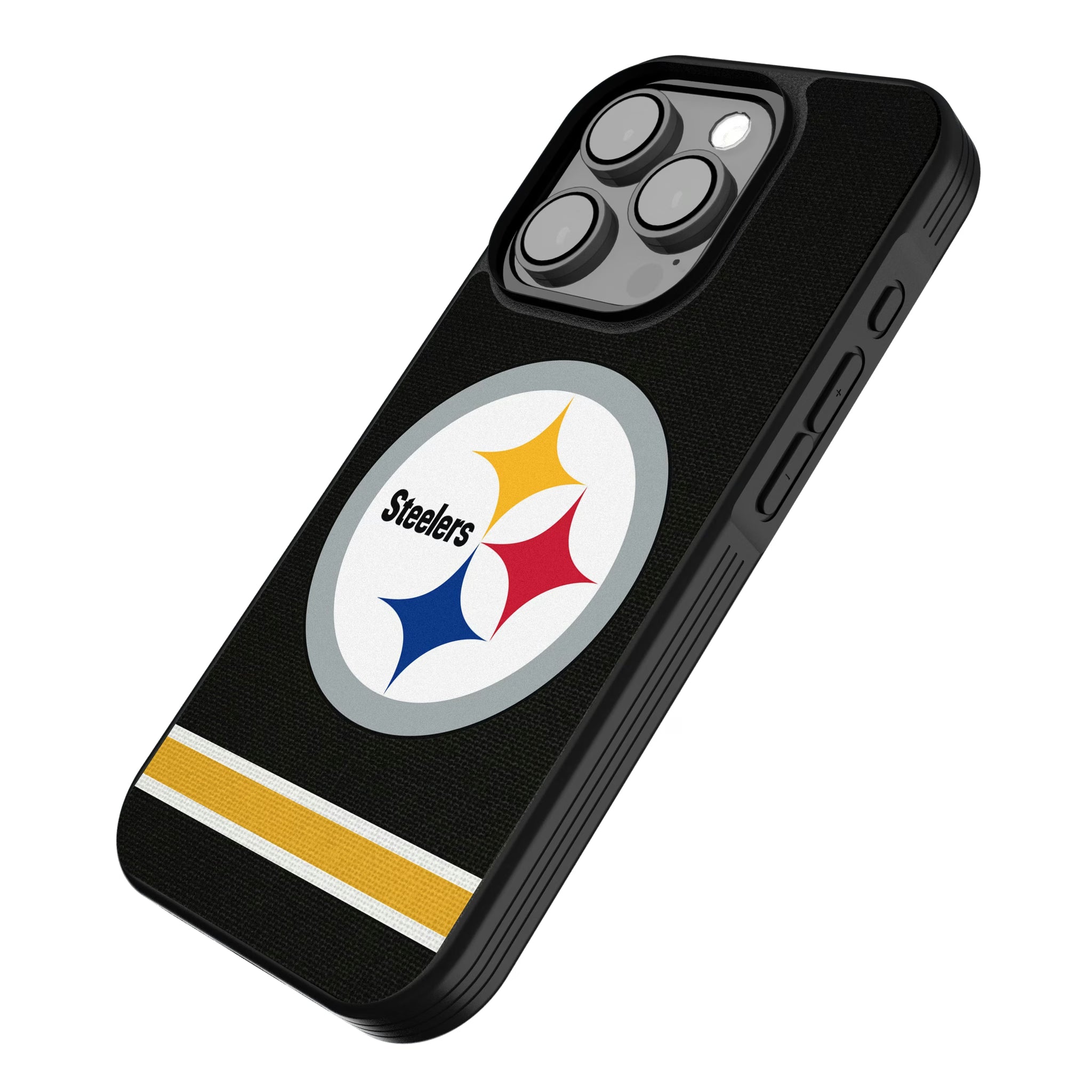 Pittsburgh Steelers Stripe iPhone Bump Phone Case for Apple iPhone - Isometric View