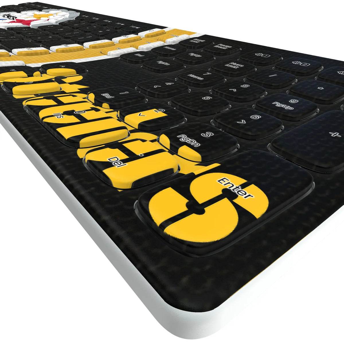 Pittsburgh Steelers Stripe KKB605 Curved Wireless Keyboard - Detail