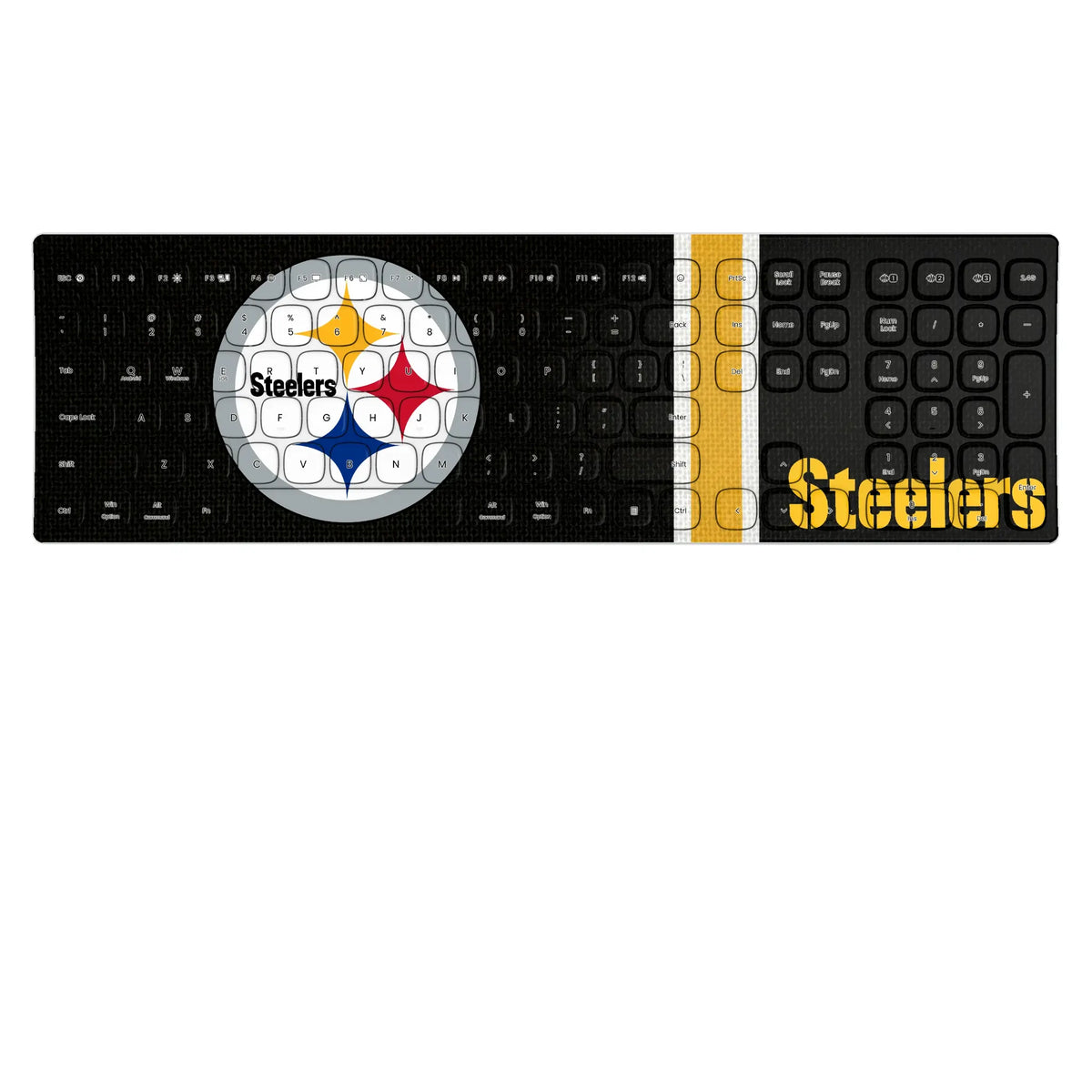 Pittsburgh Steelers Stripe KKB605 Curved Wireless Keyboard