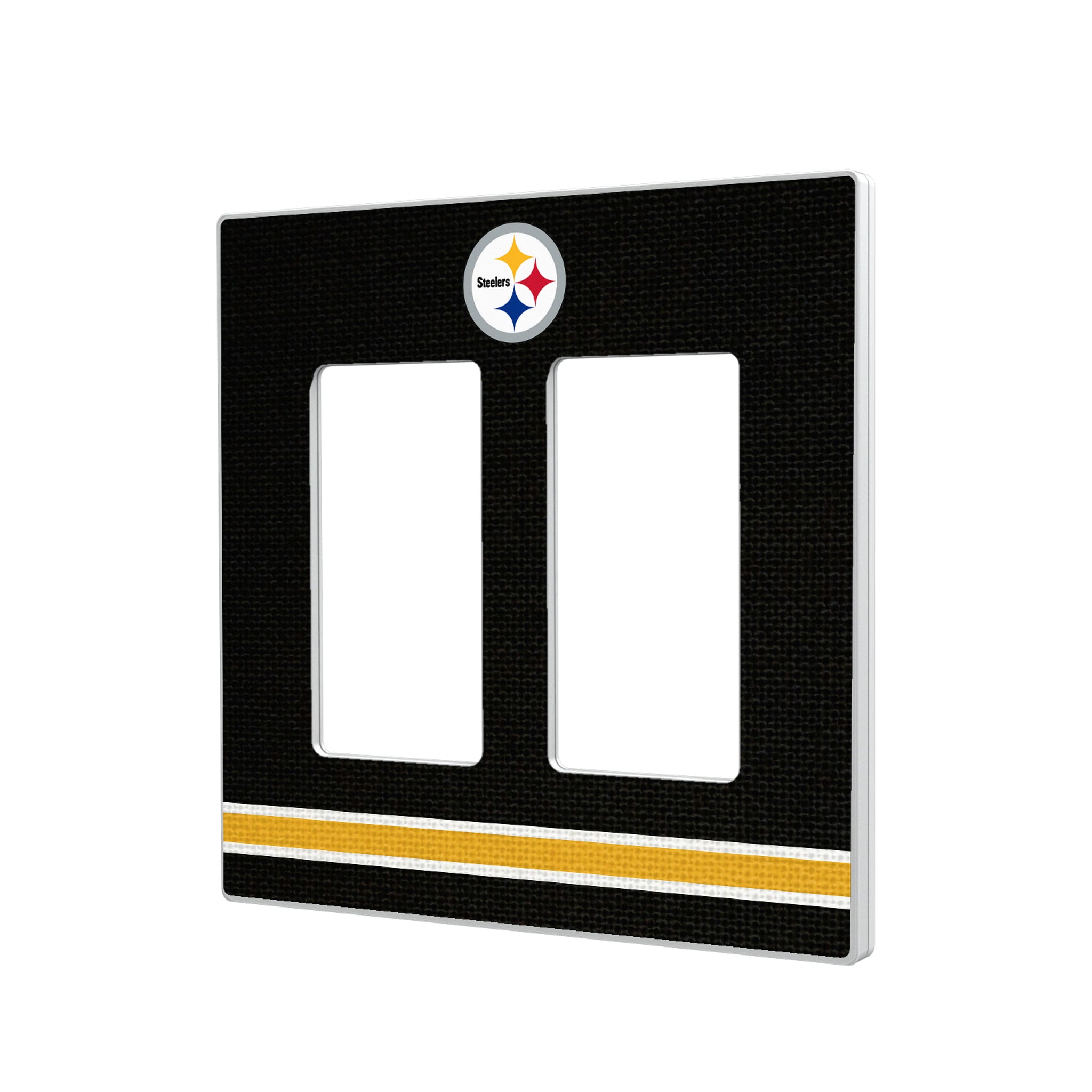 Pittsburgh Steelers Stripe Hidden-Screw Light Switch Plate#Style_Double Rocker