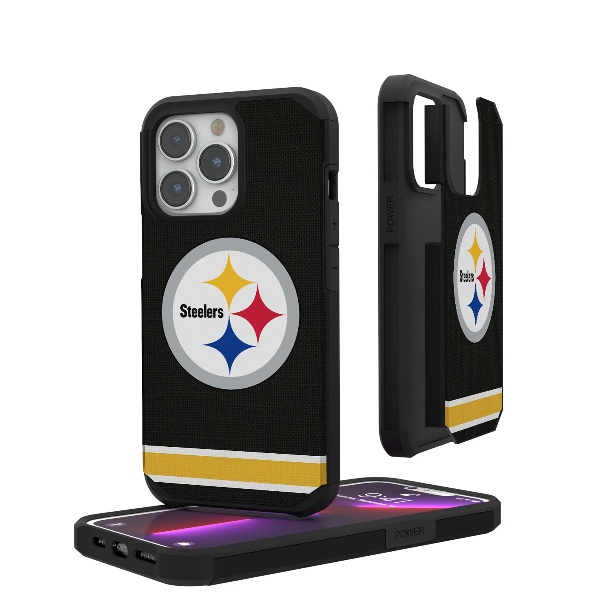Pittsburgh Steelers Stripe iPhone Rugged Phone Case for Apple iPhone