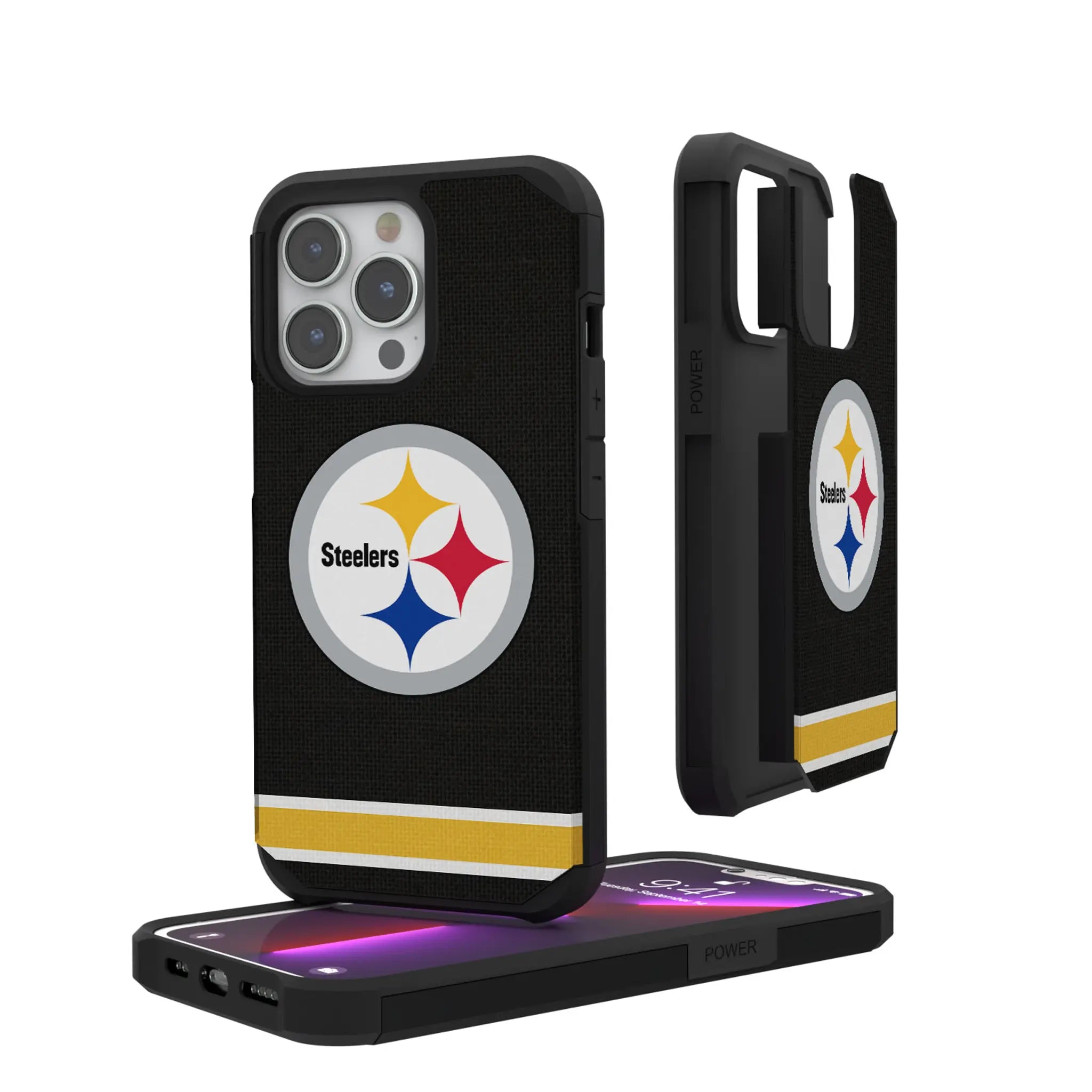 Pittsburgh Steelers Stripe iPhone Rugged Phone Case for Apple iPhone