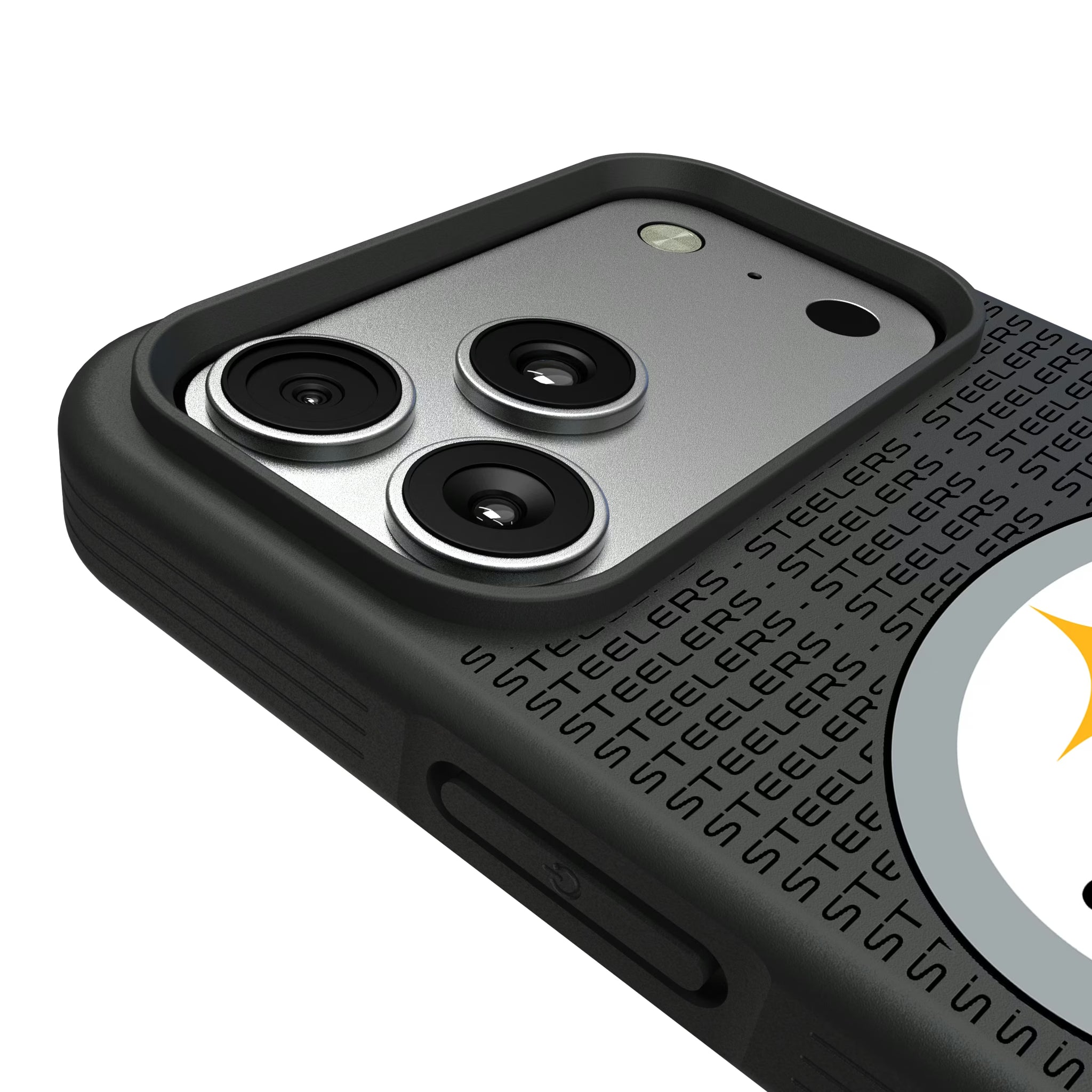 Pittsburgh Steelers Text Backdrop iPhone Bump Phone Case for Apple iPhone - Detail#Device_iPhone 17 Pro Max