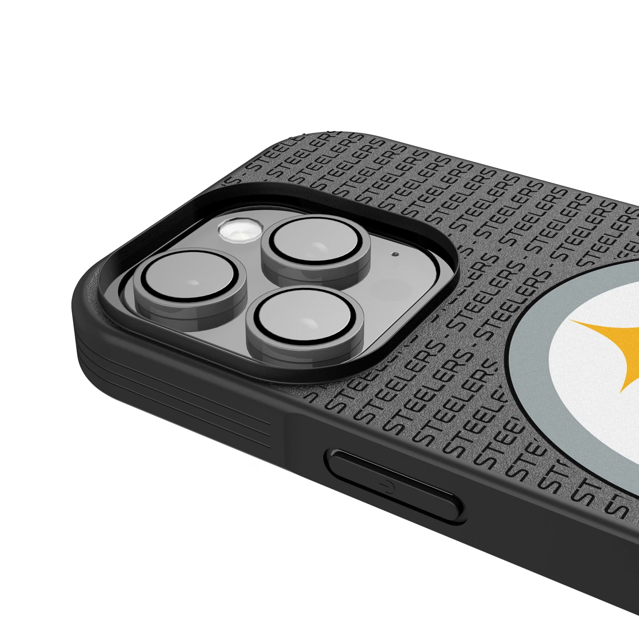 Pittsburgh Steelers Text Backdrop iPhone Bump Phone Case for Apple iPhone - Detail
