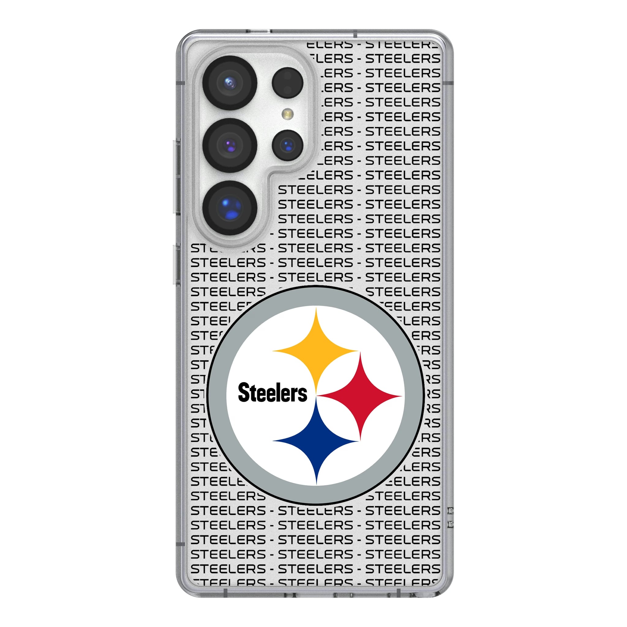 Pittsburgh Steelers Text Backdrop Galaxy Clear Phone Case for Samsung Galaxy